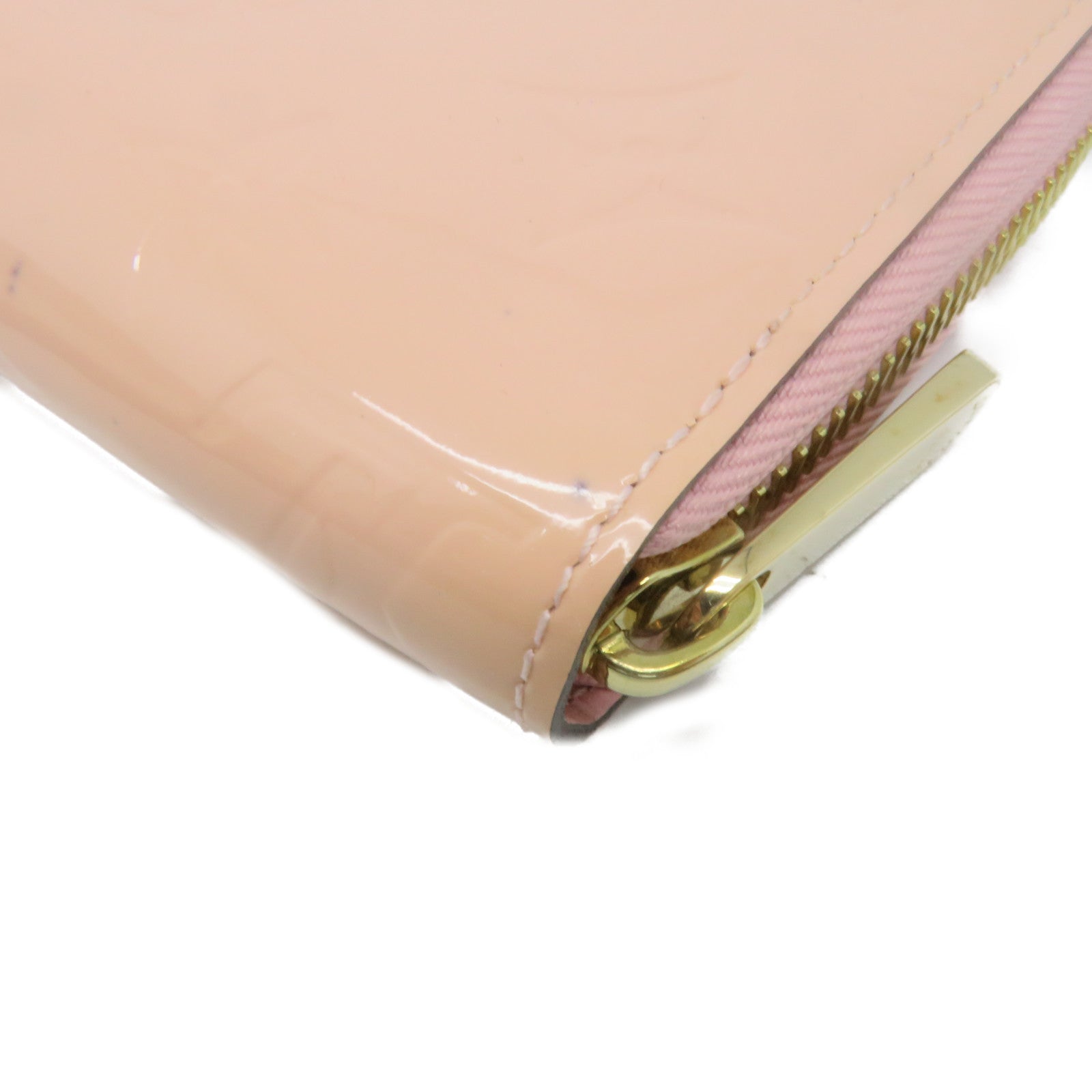 LOUIS VUITTON Mono-Vernis Zipper Long Wallet金扣拉链长钱包粉红色