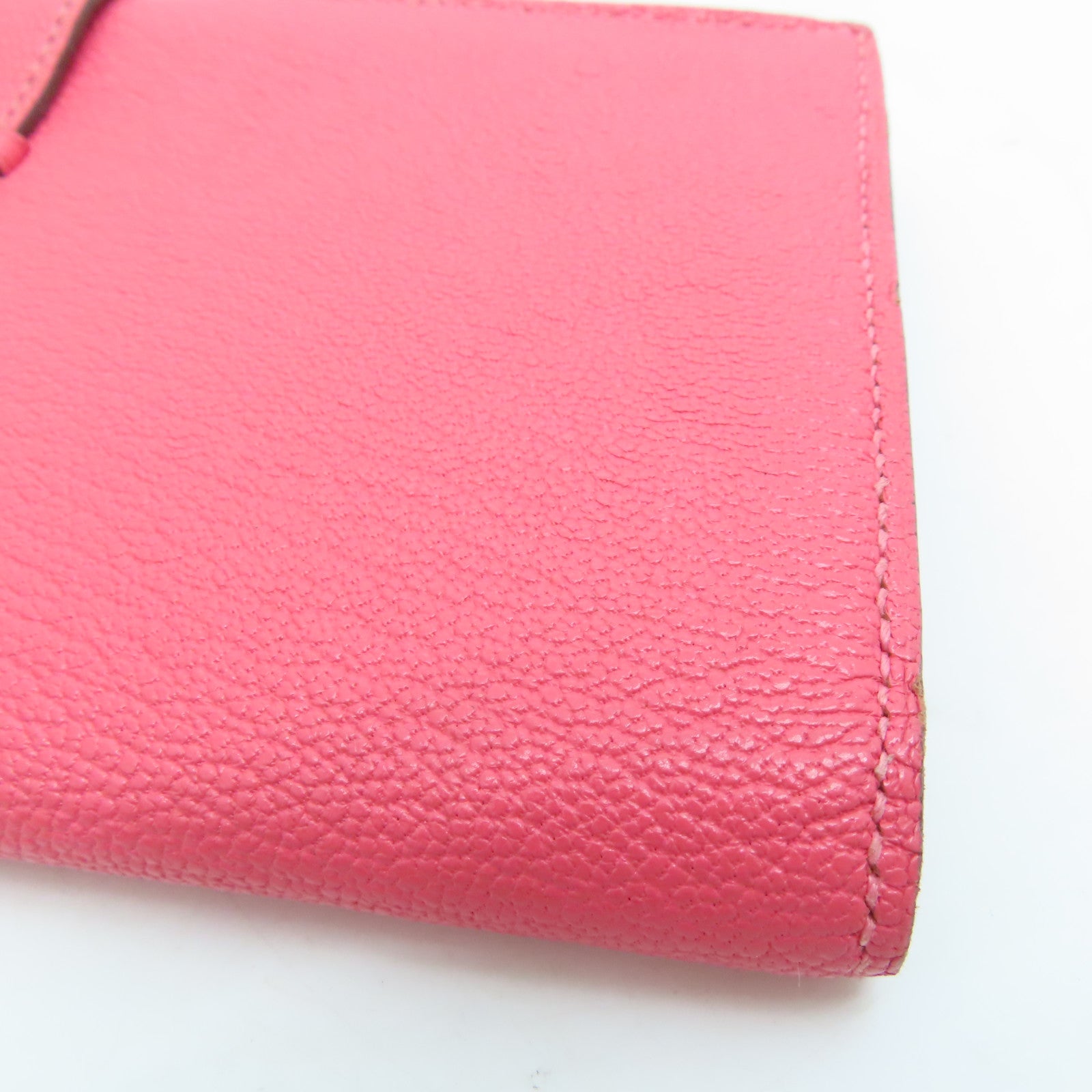 HERMES 【激減優惠】Chevre皮革Long Wallet金扣長錢包Rose Dragee/粉紅色