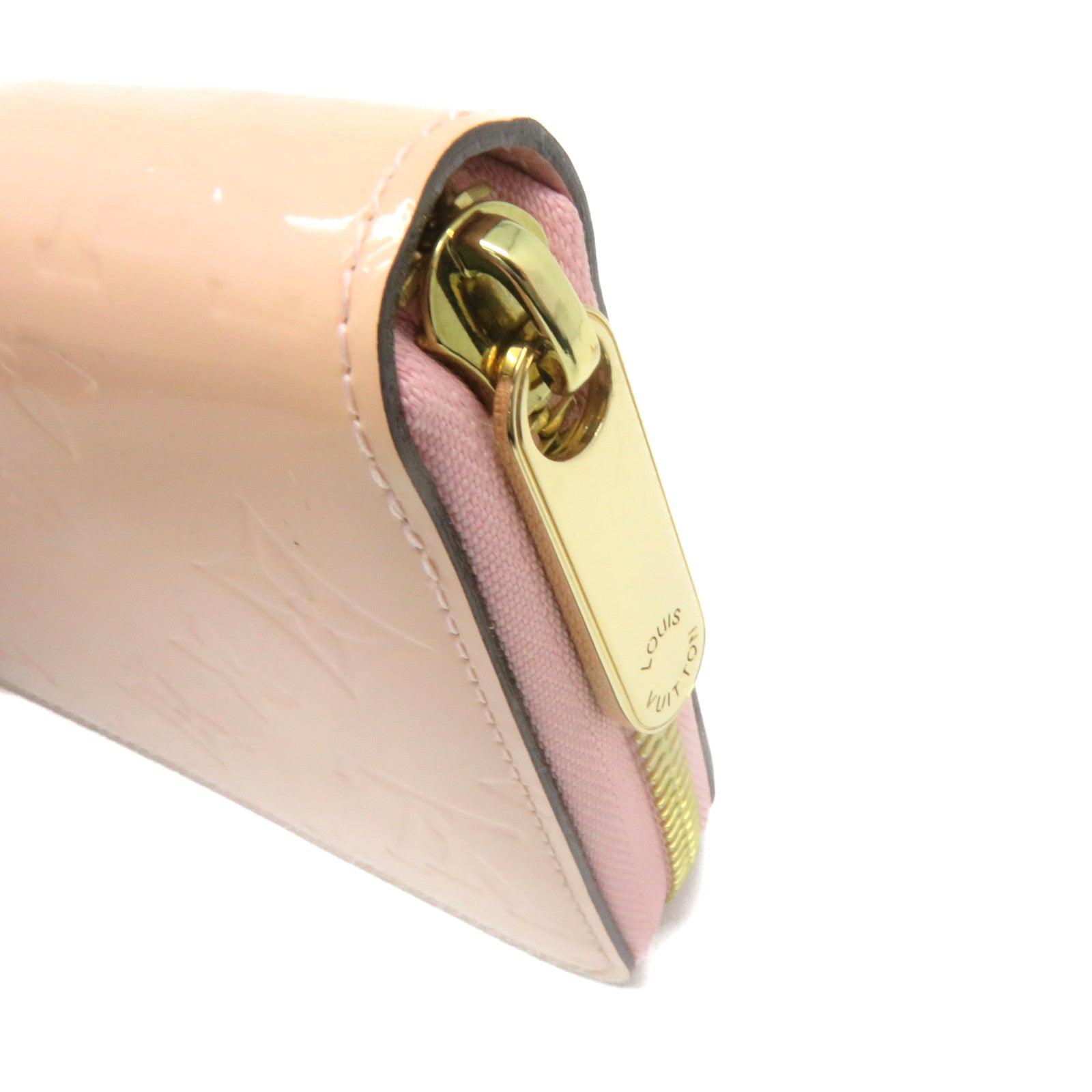 LOUIS VUITTON Mono-Vernis Zipper Long Wallet金扣拉链长钱包粉红色