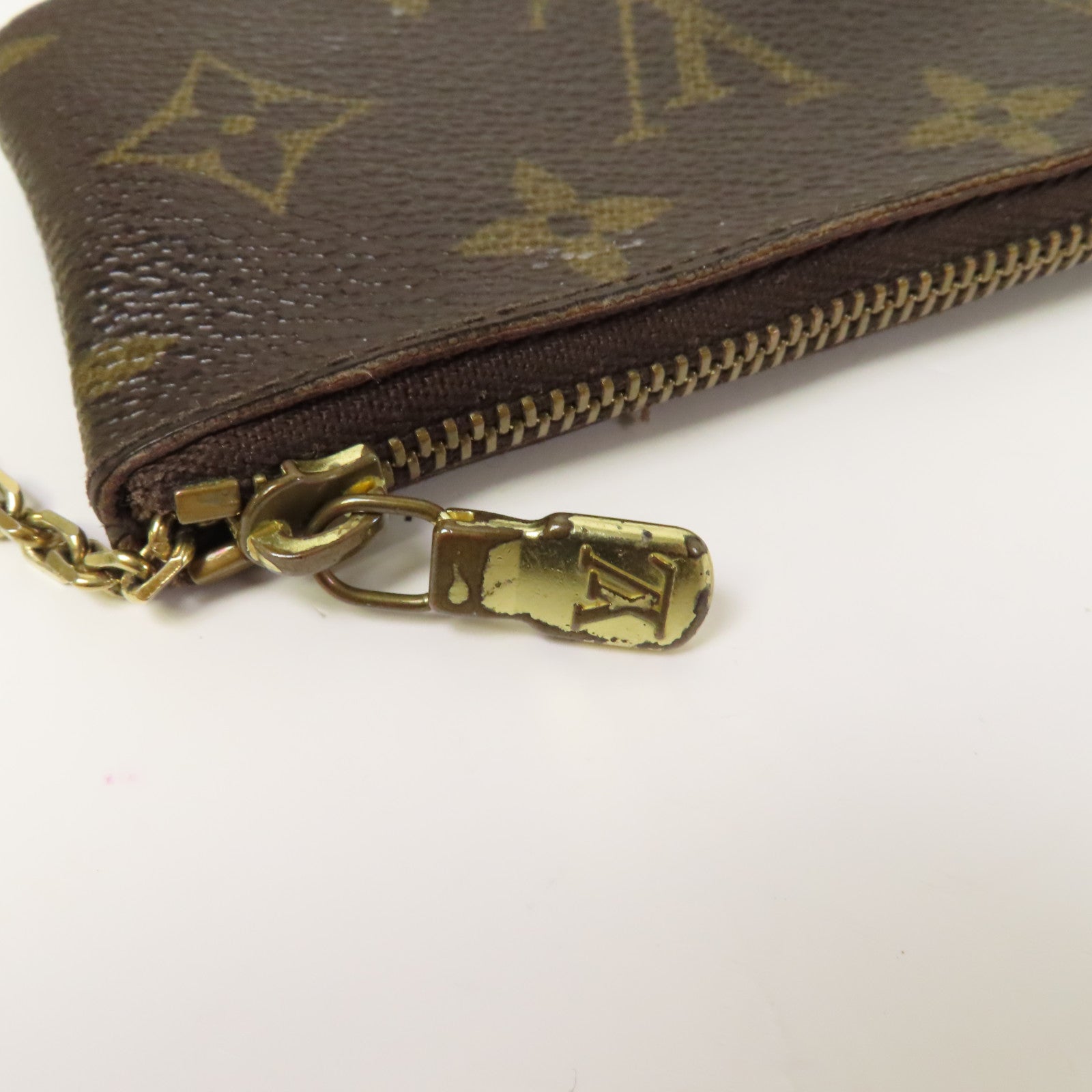 LOUIS VUITTON Monogram Key & Coin Case金扣零錢包啡色