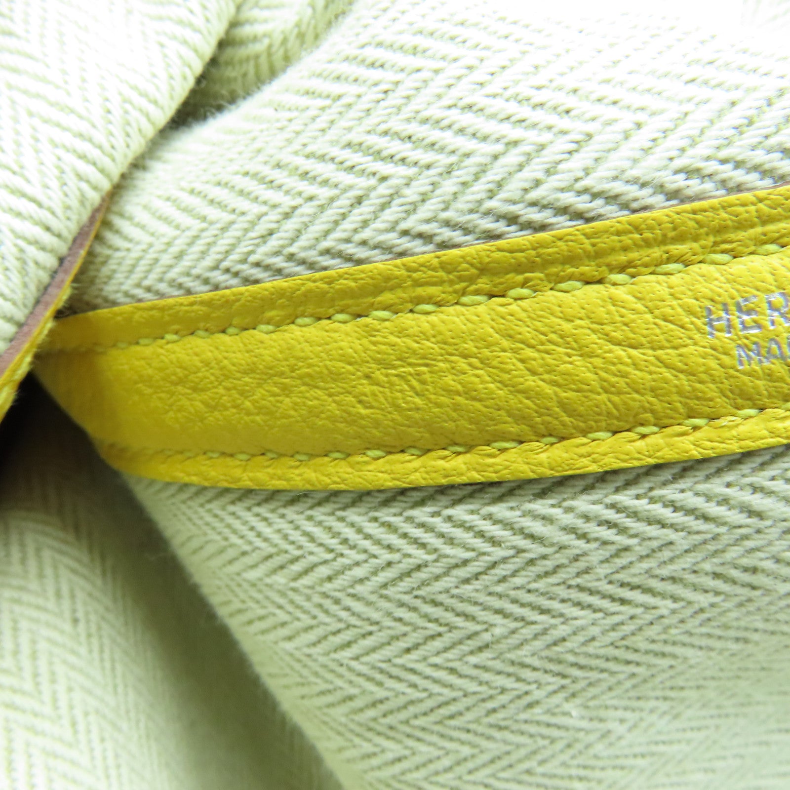 HERMES Negonda Leather Garden Party PM Silver Buckle Handle Bag Sun Yellow