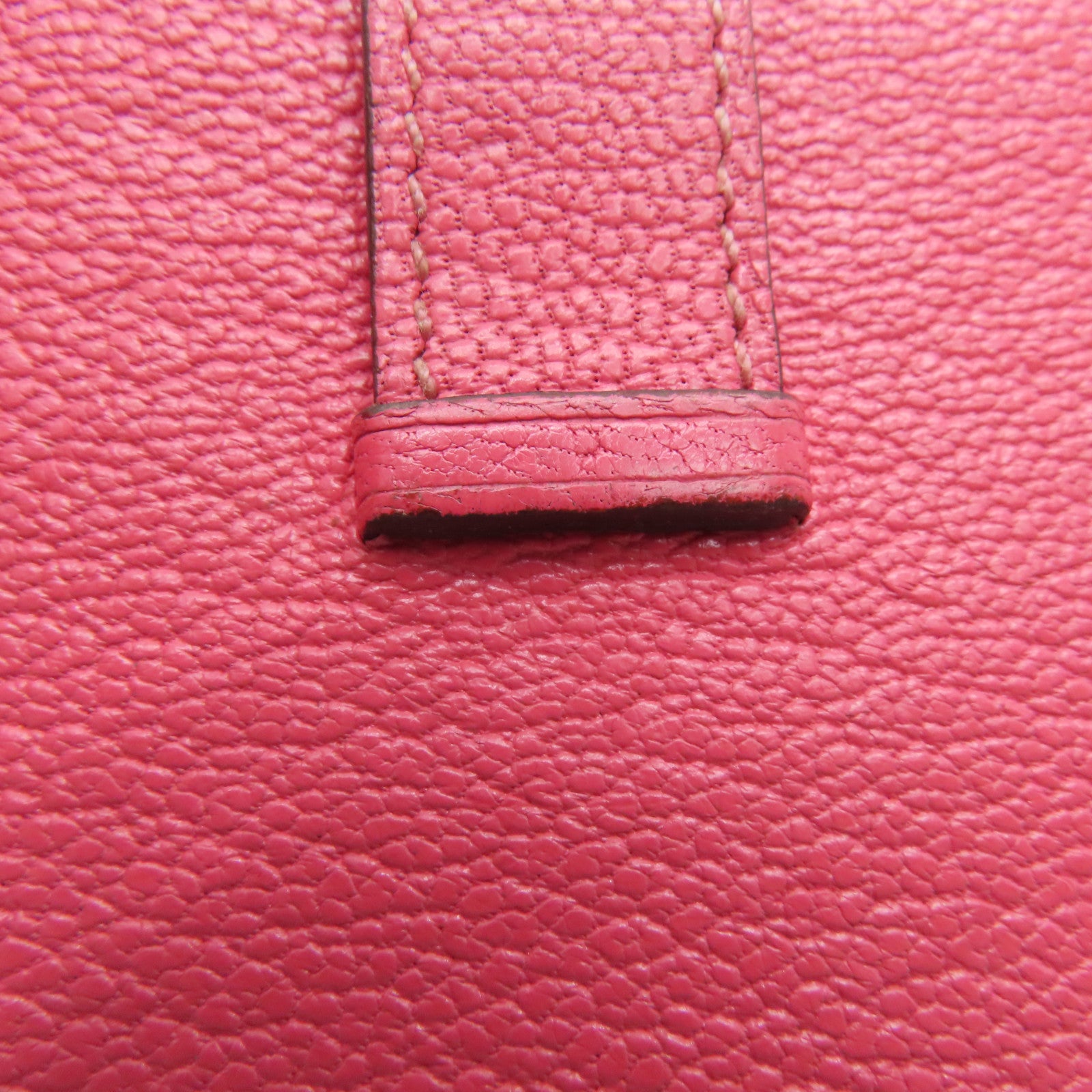 HERMES 【激減優惠】Chevre皮革Long Wallet金扣長錢包Rose Dragee/粉紅色