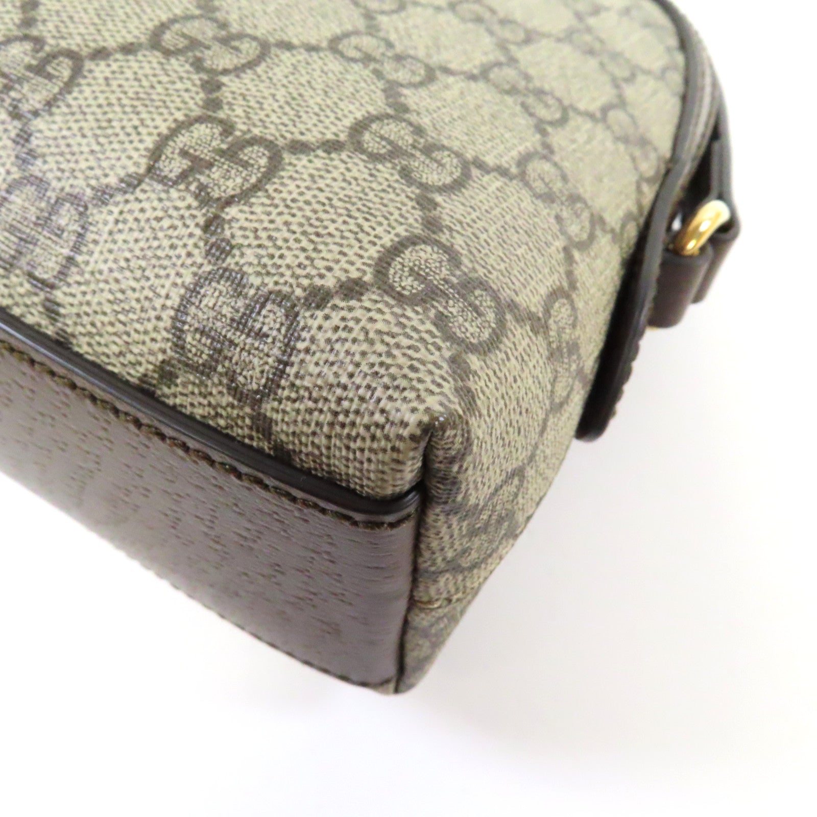 GUCCI 塗層帆布Ophidia GG金扣肩背袋啡色