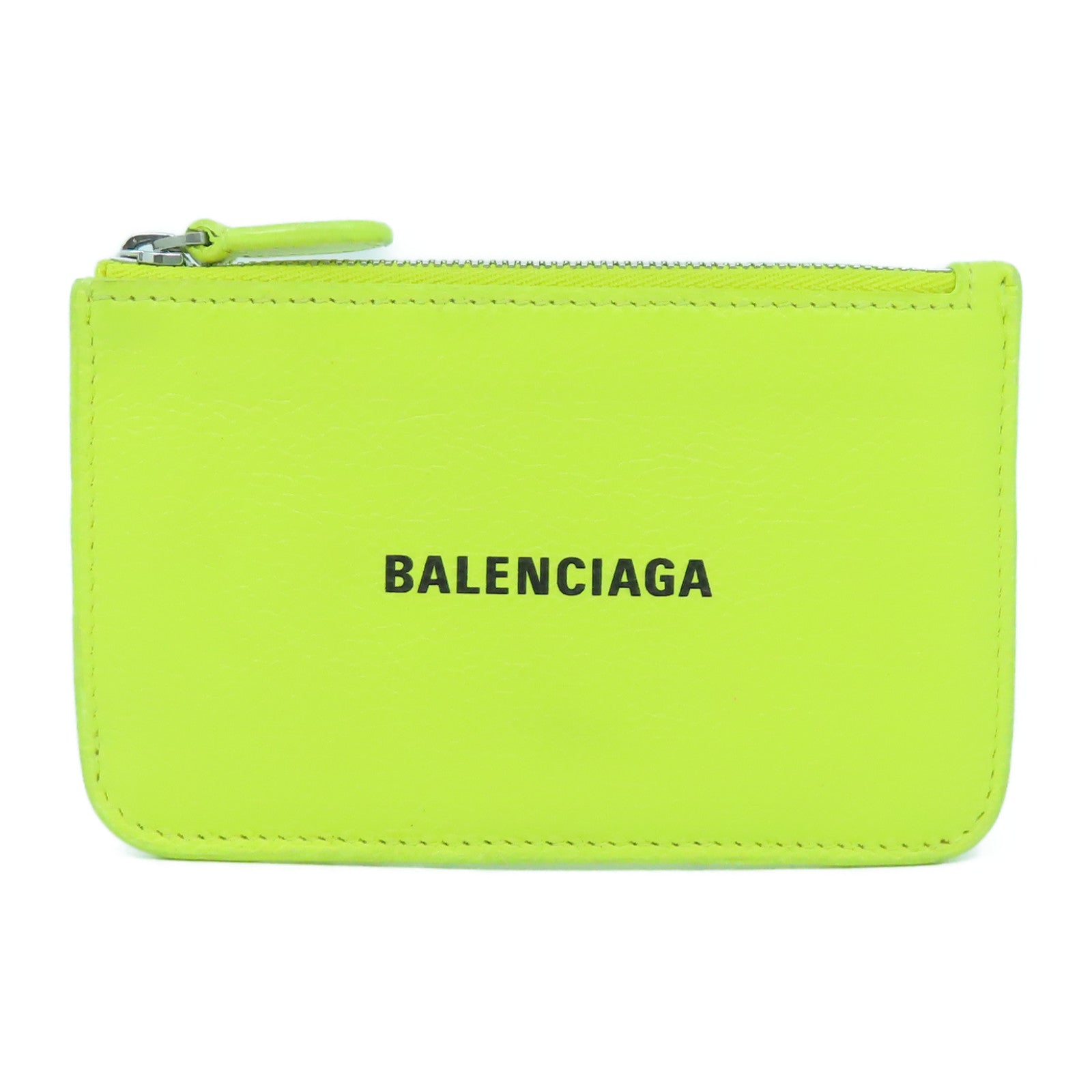BALENCIAGA 牛皮皮革Card Case銀扣卡片套黃色
