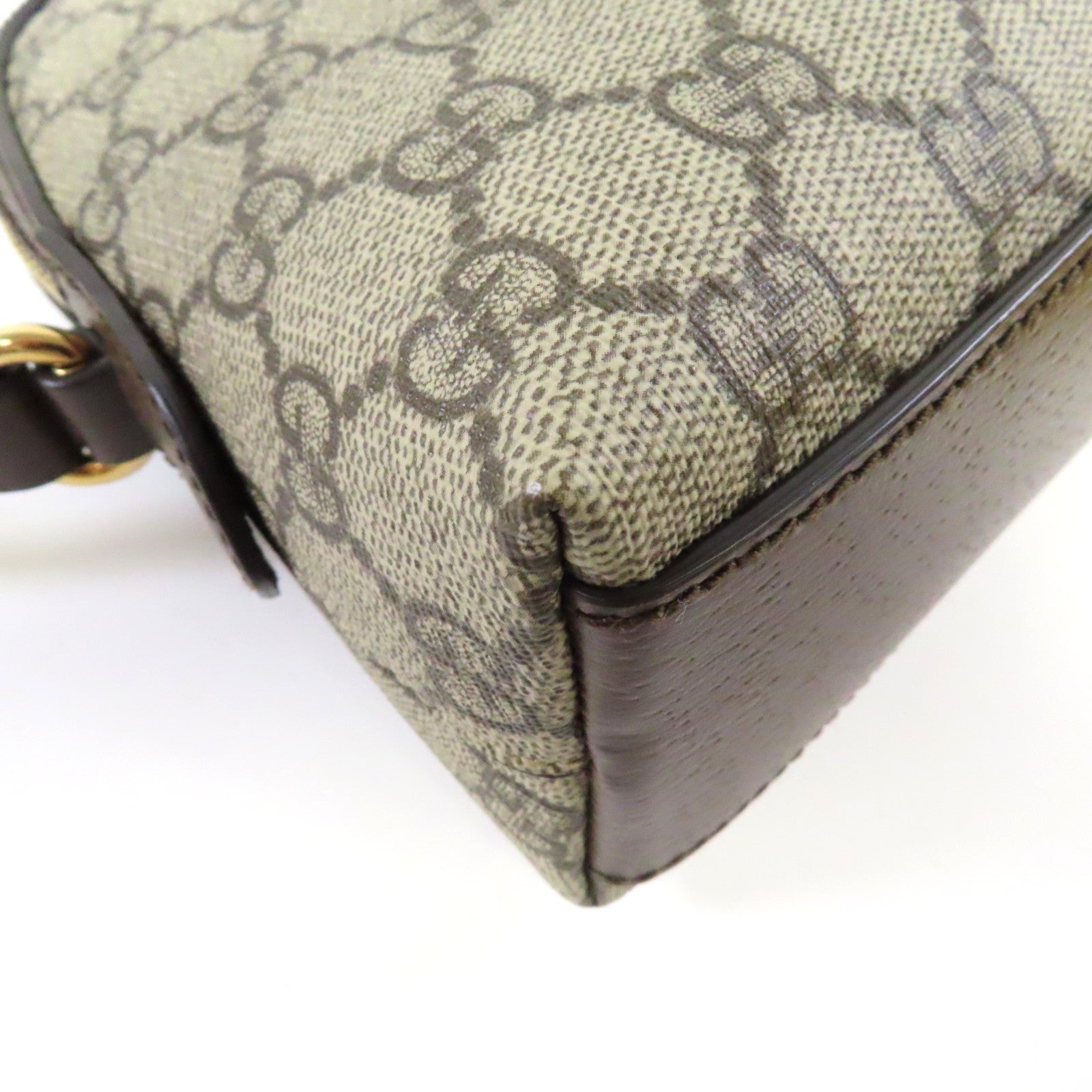 GUCCI 塗層帆布Ophidia GG金扣肩背袋啡色
