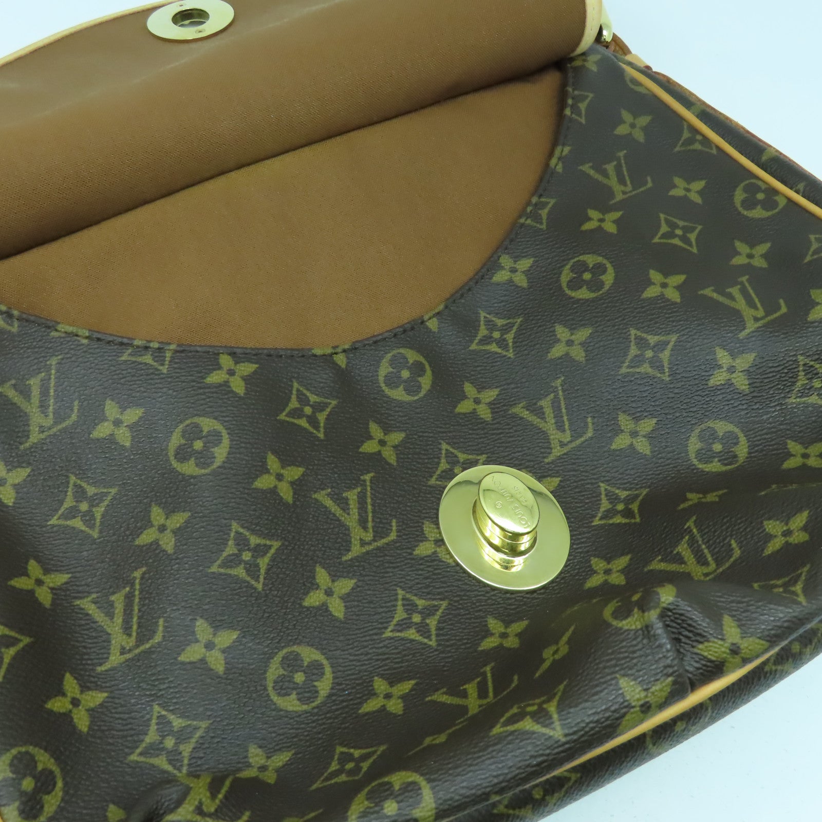 LOUIS VUITTON Monogram Tulum GM金扣肩背袋啡色
