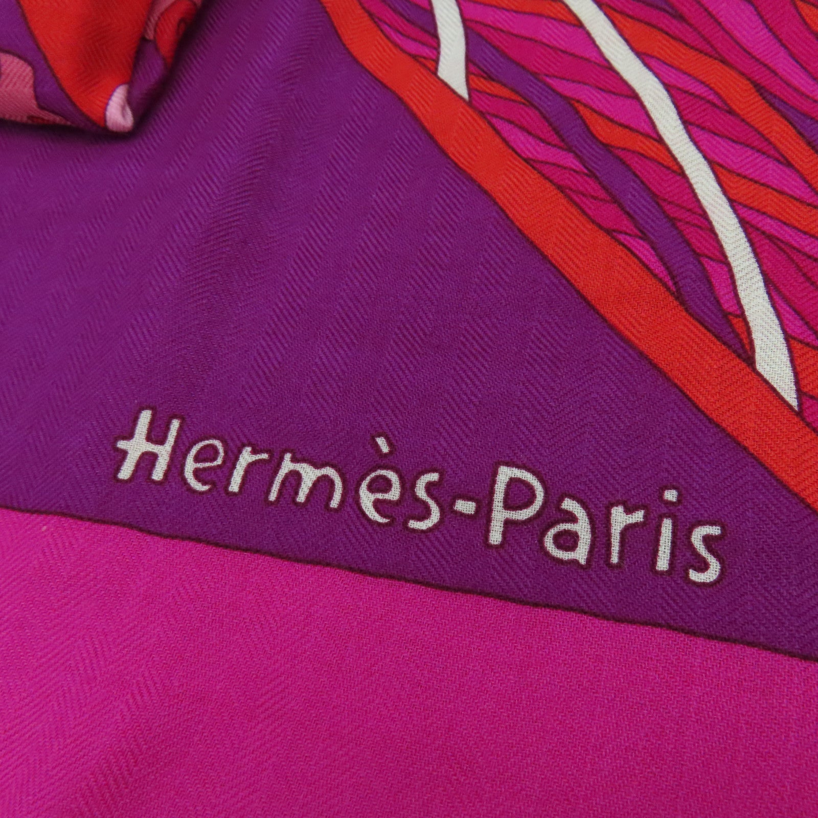 HERMES 羊絨/絲質Scarf 140X140圍巾桃紅色