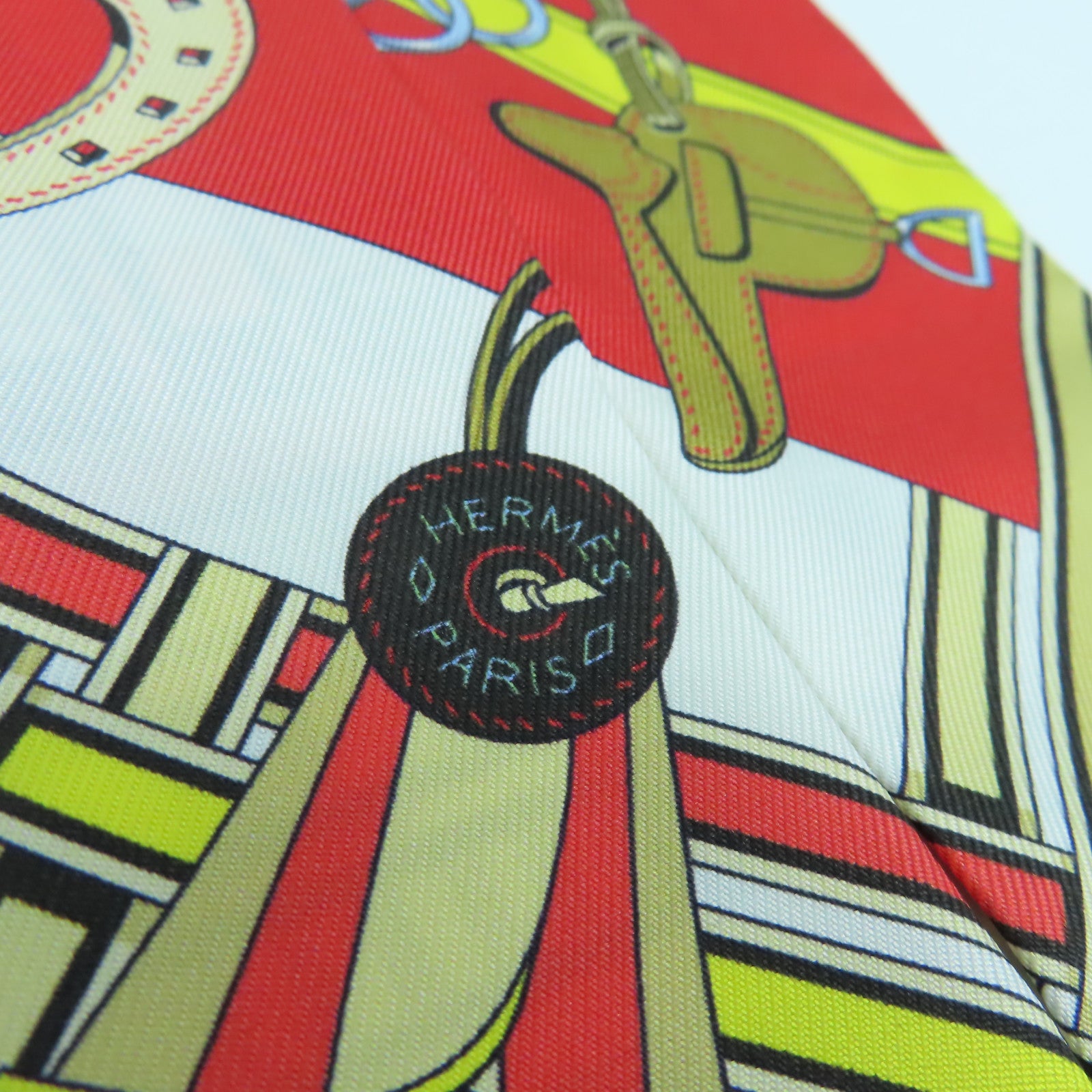 HERMES 絲質Twilly Scarf絲巾黃色/紅色