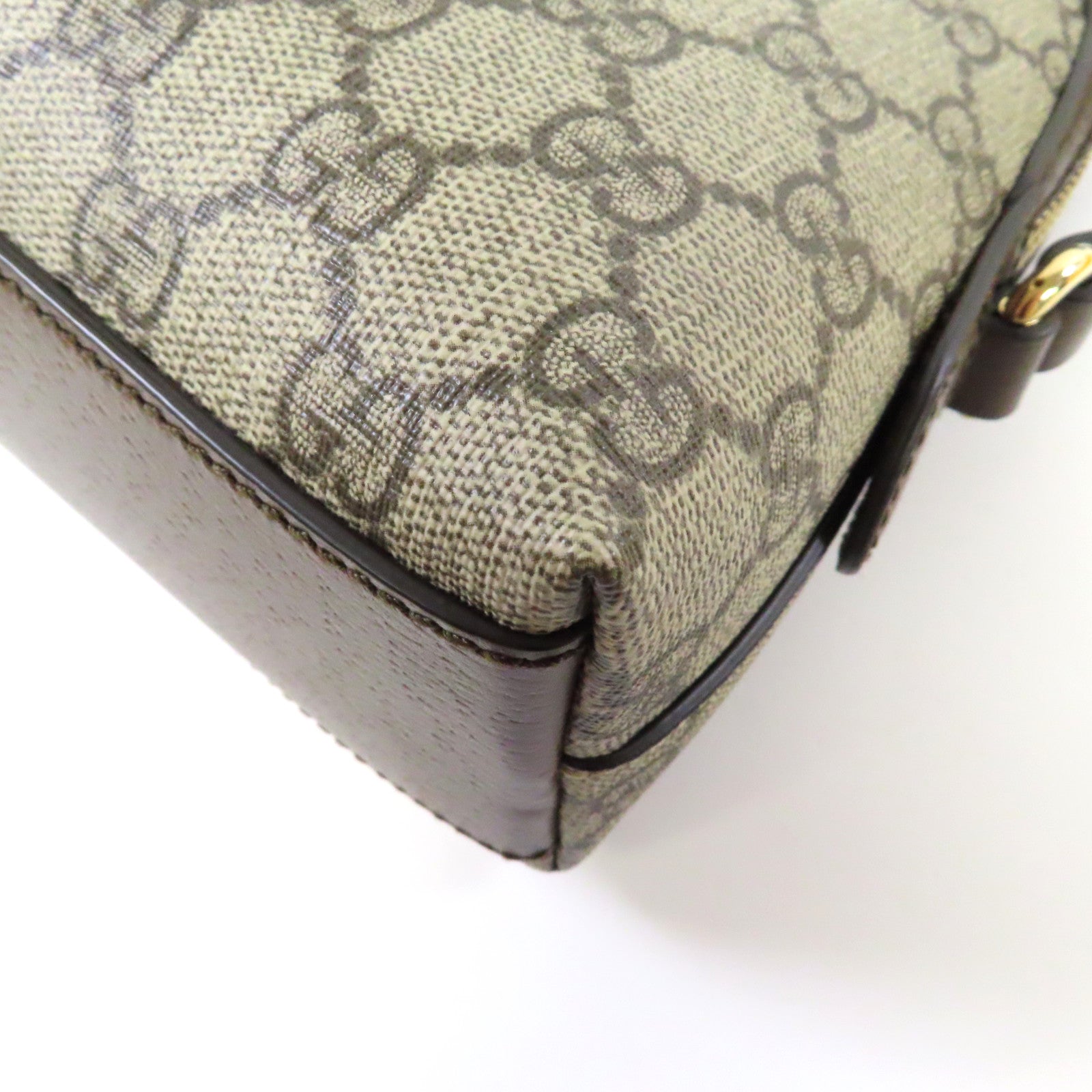 GUCCI 塗層帆布Ophidia GG金扣肩背袋啡色