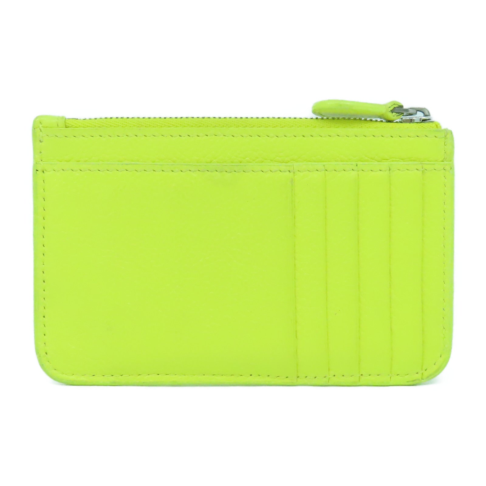 BALENCIAGA 牛皮皮革Card Case銀扣卡片套黃色