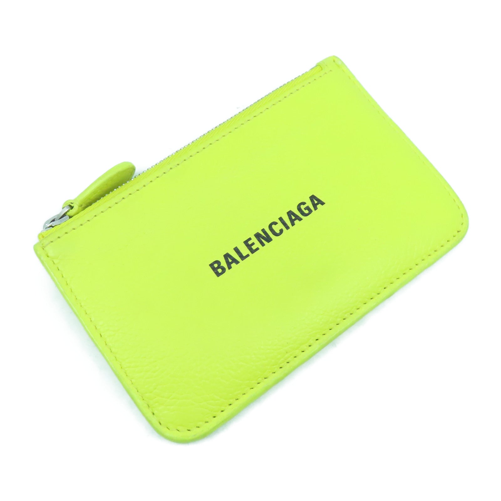 BALENCIAGA 牛皮皮革Card Case銀扣卡片套黃色