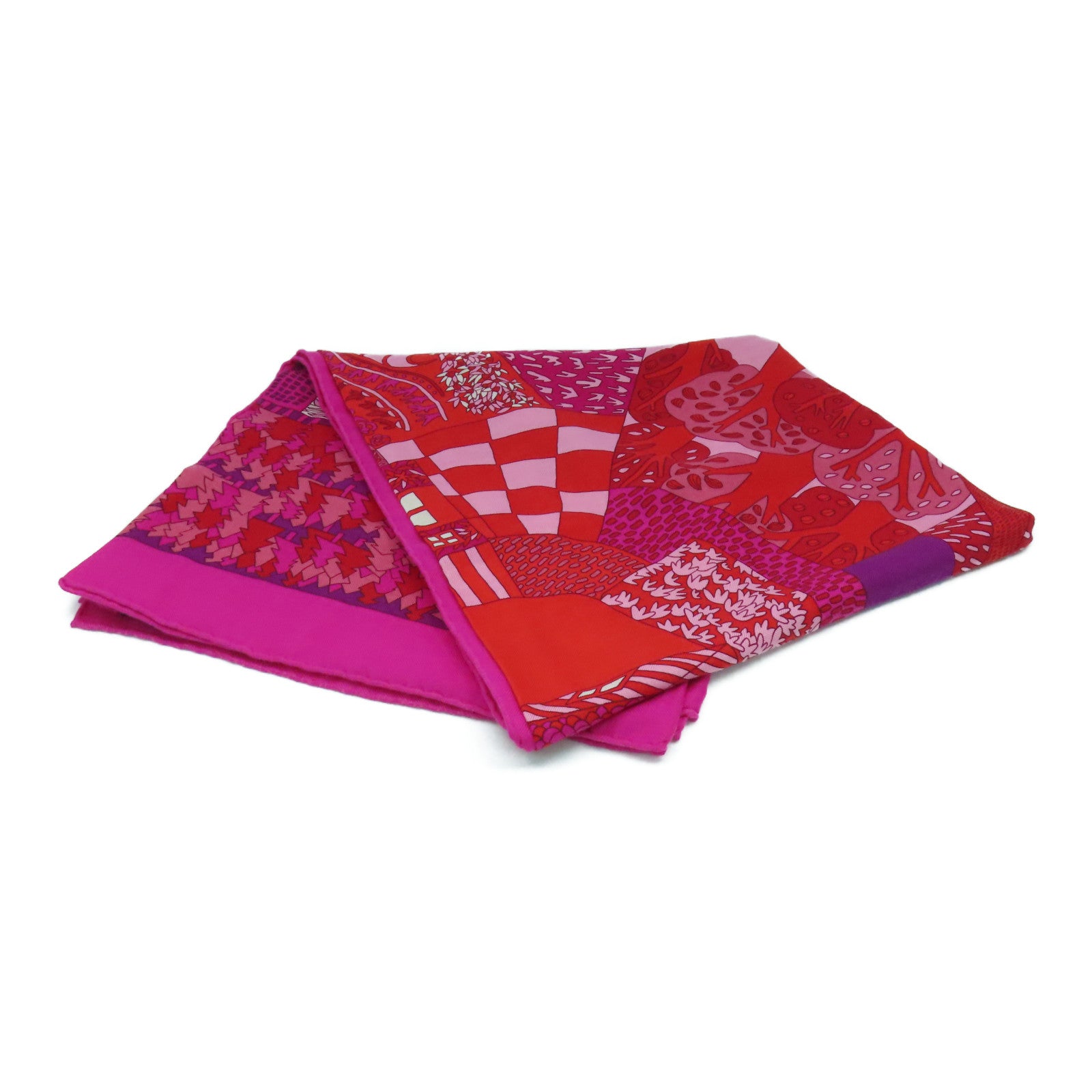HERMES 羊絨/絲質Scarf 140X140圍巾桃紅色