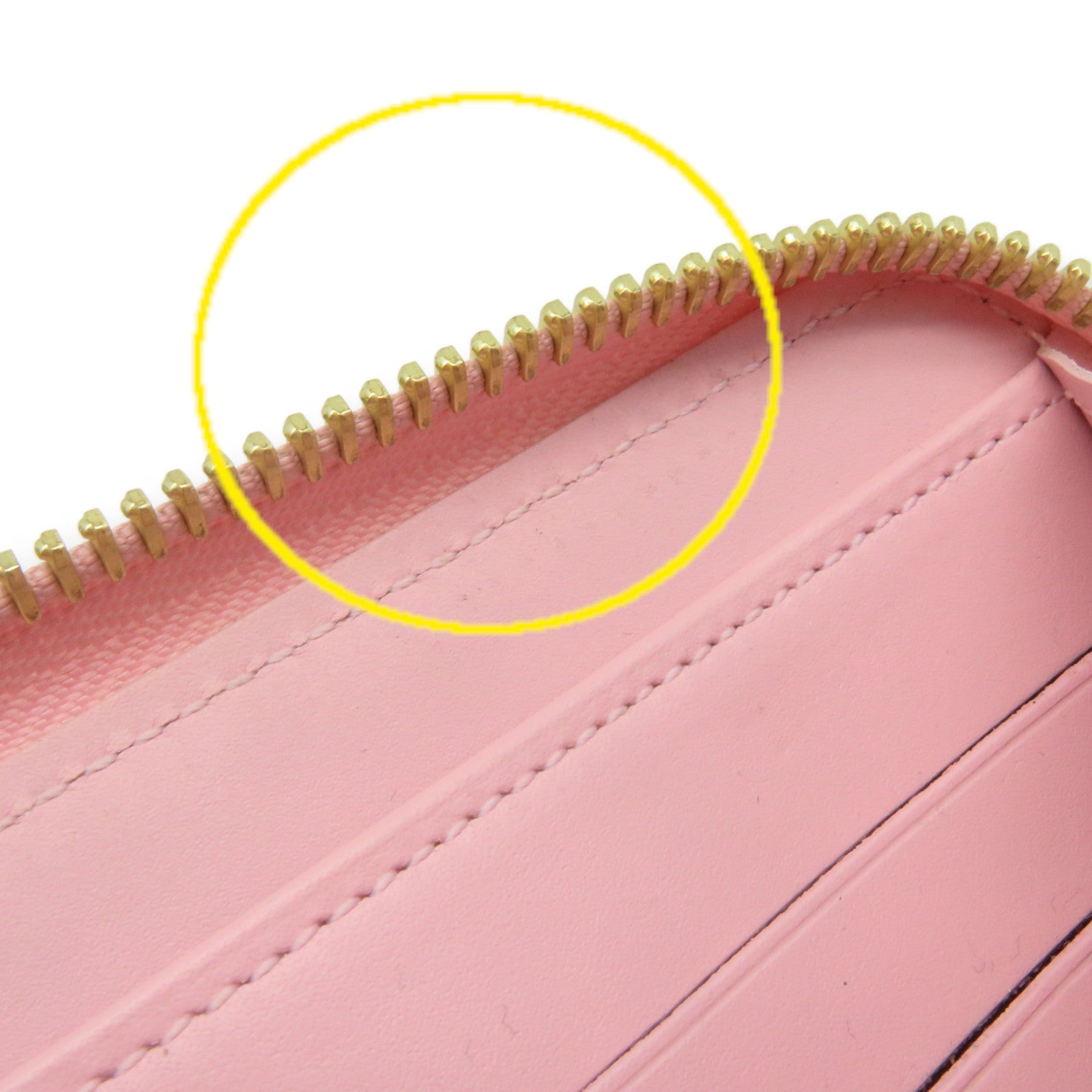 LOUIS VUITTON Mono-Vernis Zipper Long Wallet金扣拉链长钱包粉红色