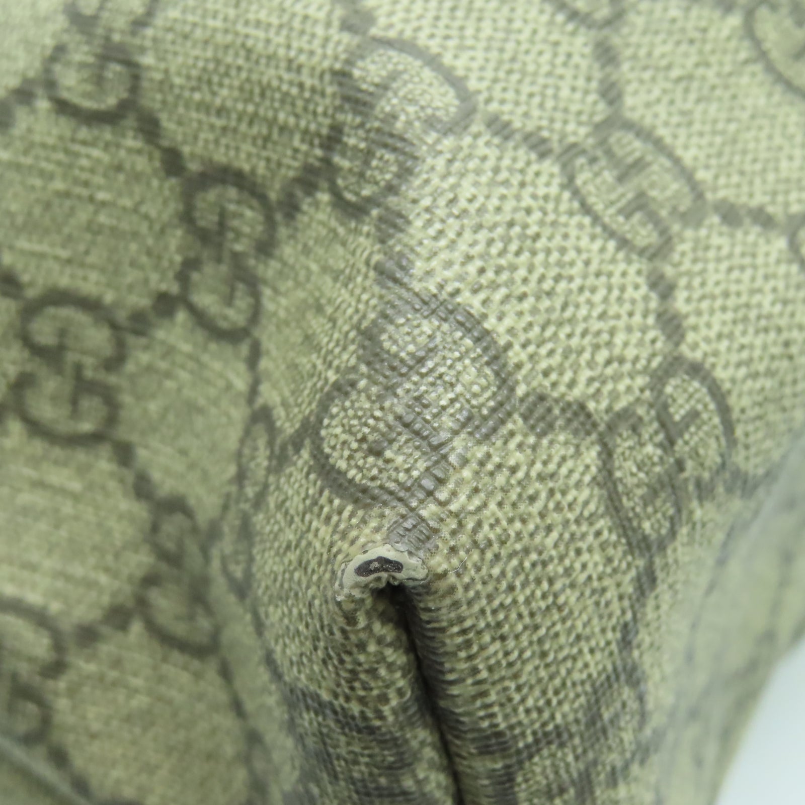 GUCCI 塗層帆布Tote Bag銀扣手挽袋棕色