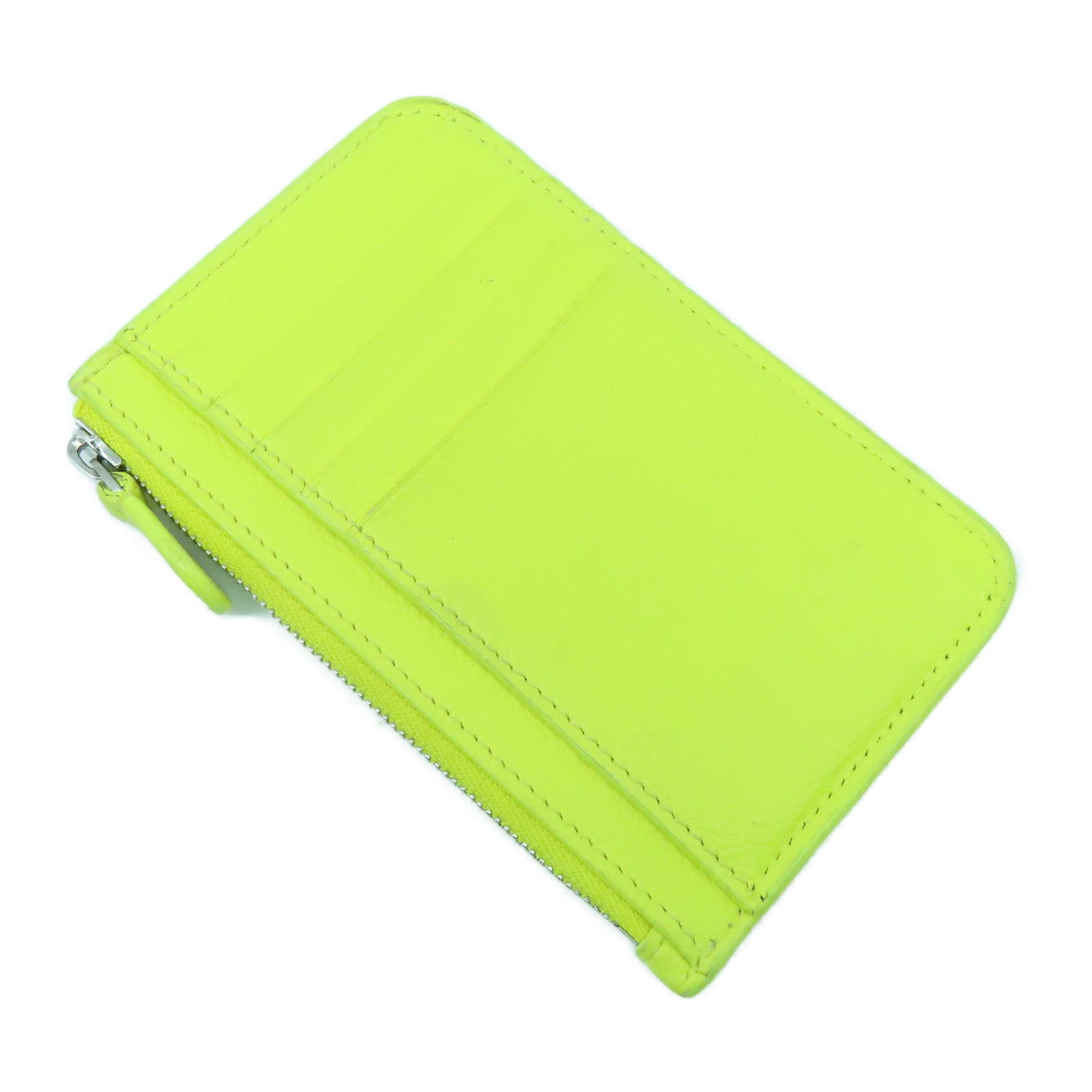 BALENCIAGA 牛皮皮革Card Case銀扣卡片套黃色