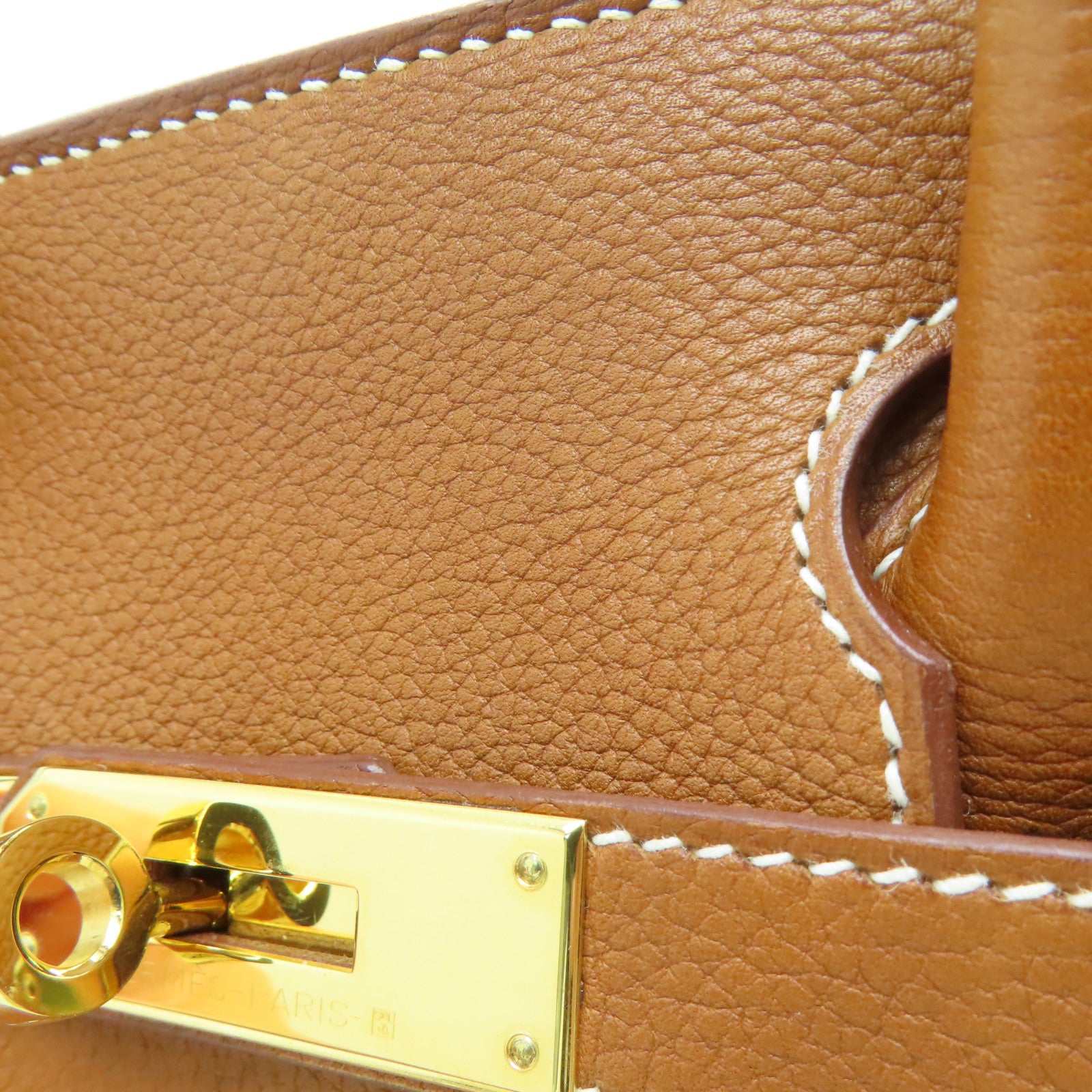 HERMES Vache Trekking皮革Birkin 30金扣手挽袋Gold/啡色