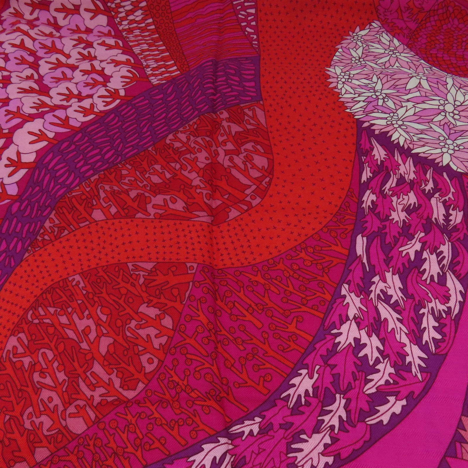 HERMES 羊絨/絲質Scarf 140X140圍巾桃紅色