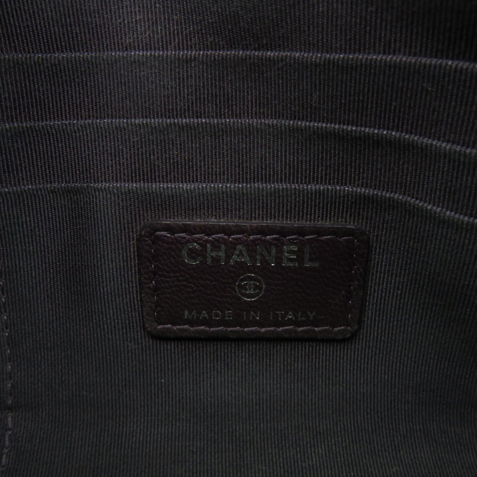 CHANEL rhombic sheepskin leather Pouch Wallet silver buckle zipper long wallet purple
