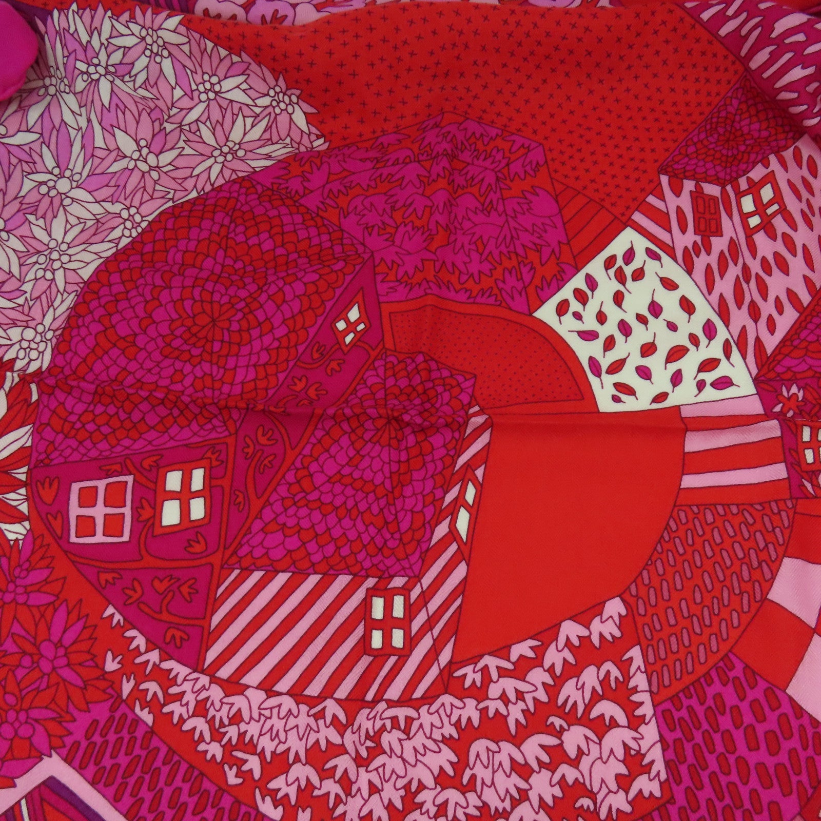 HERMES 羊絨/絲質Scarf 140X140圍巾桃紅色