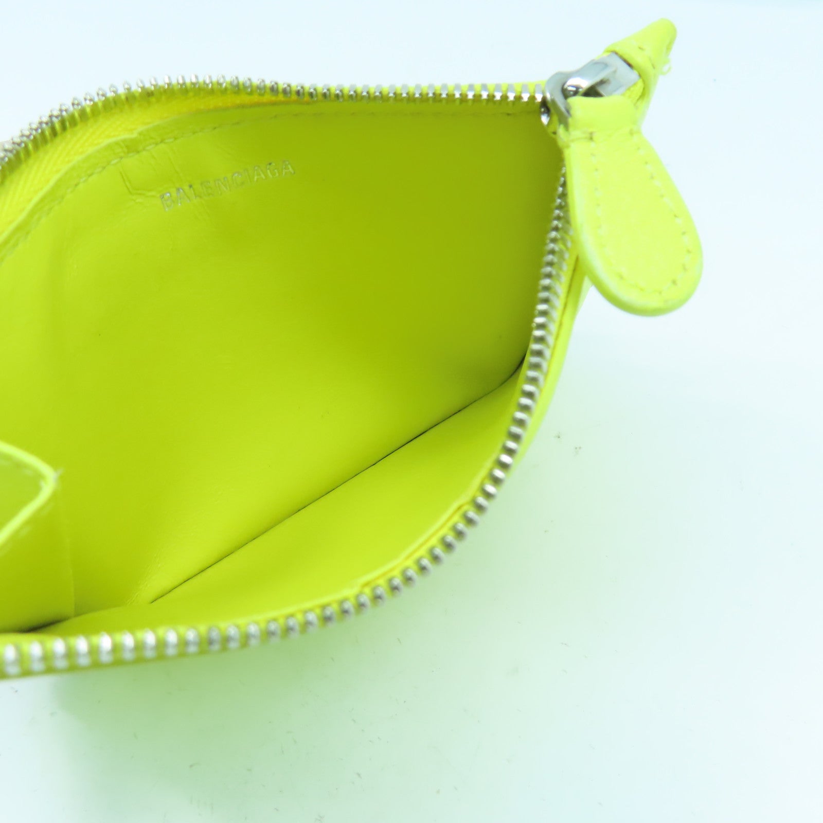 BALENCIAGA 牛皮皮革Card Case銀扣卡片套黃色