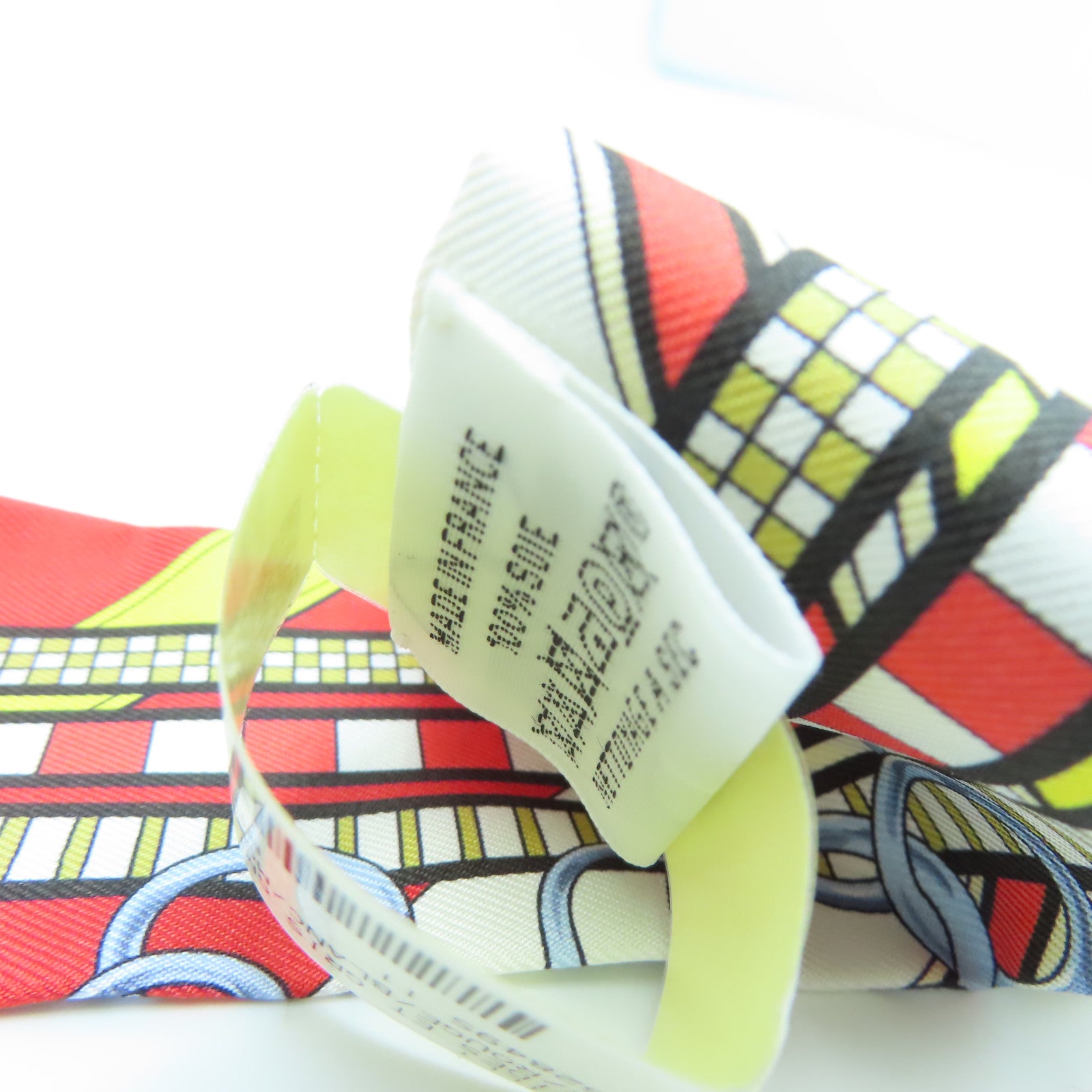 HERMES 絲質Twilly Scarf絲巾黃色/紅色