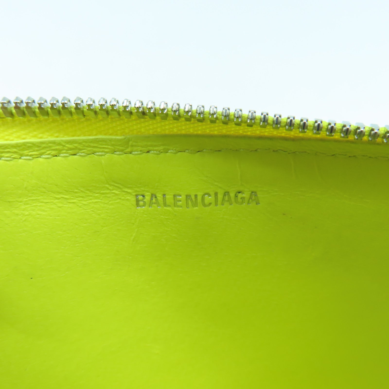BALENCIAGA 牛皮皮革Card Case銀扣卡片套黃色