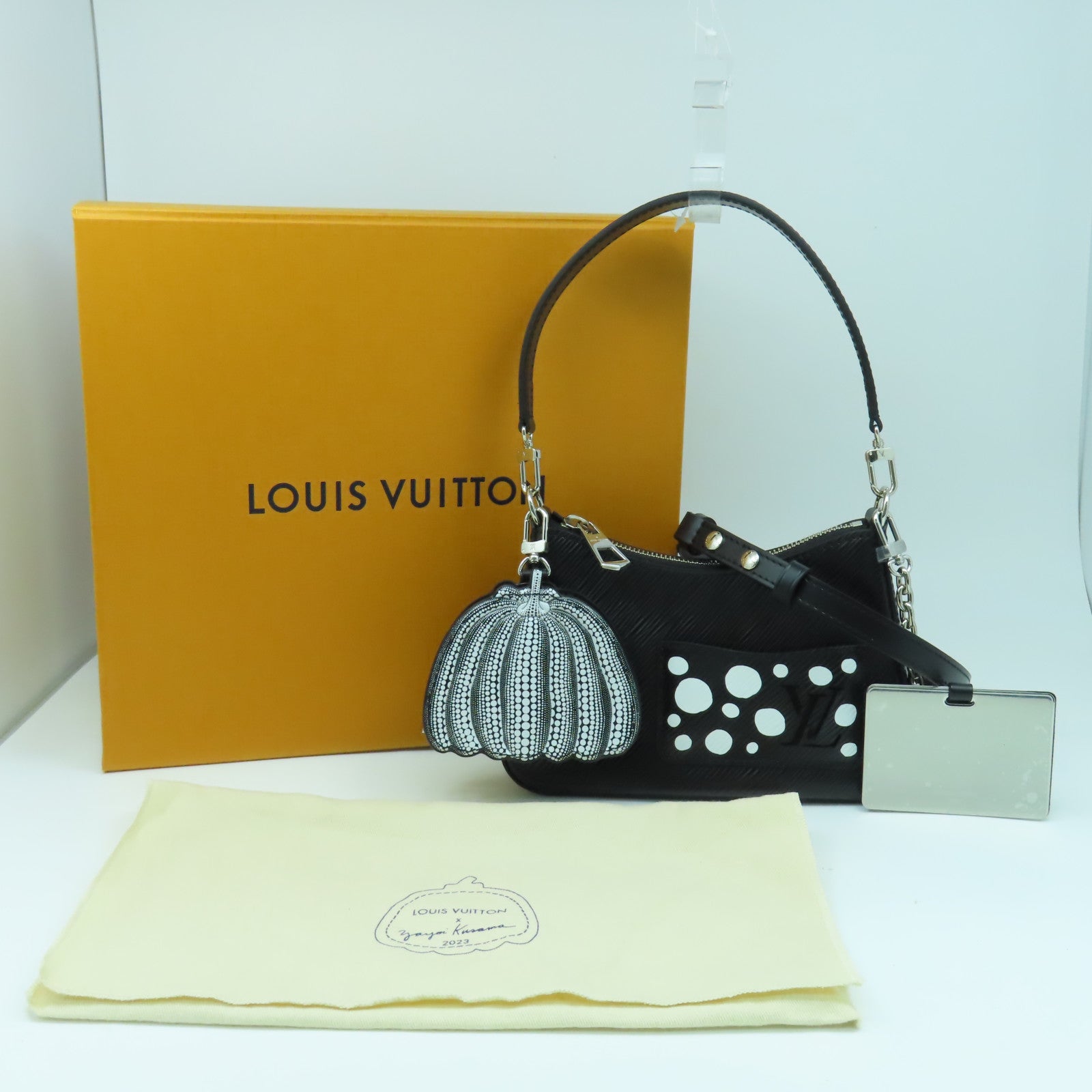 LOUIS VUITTON Epi LVxYK Marellini銀扣手挽肩背兩用袋黑色/白色