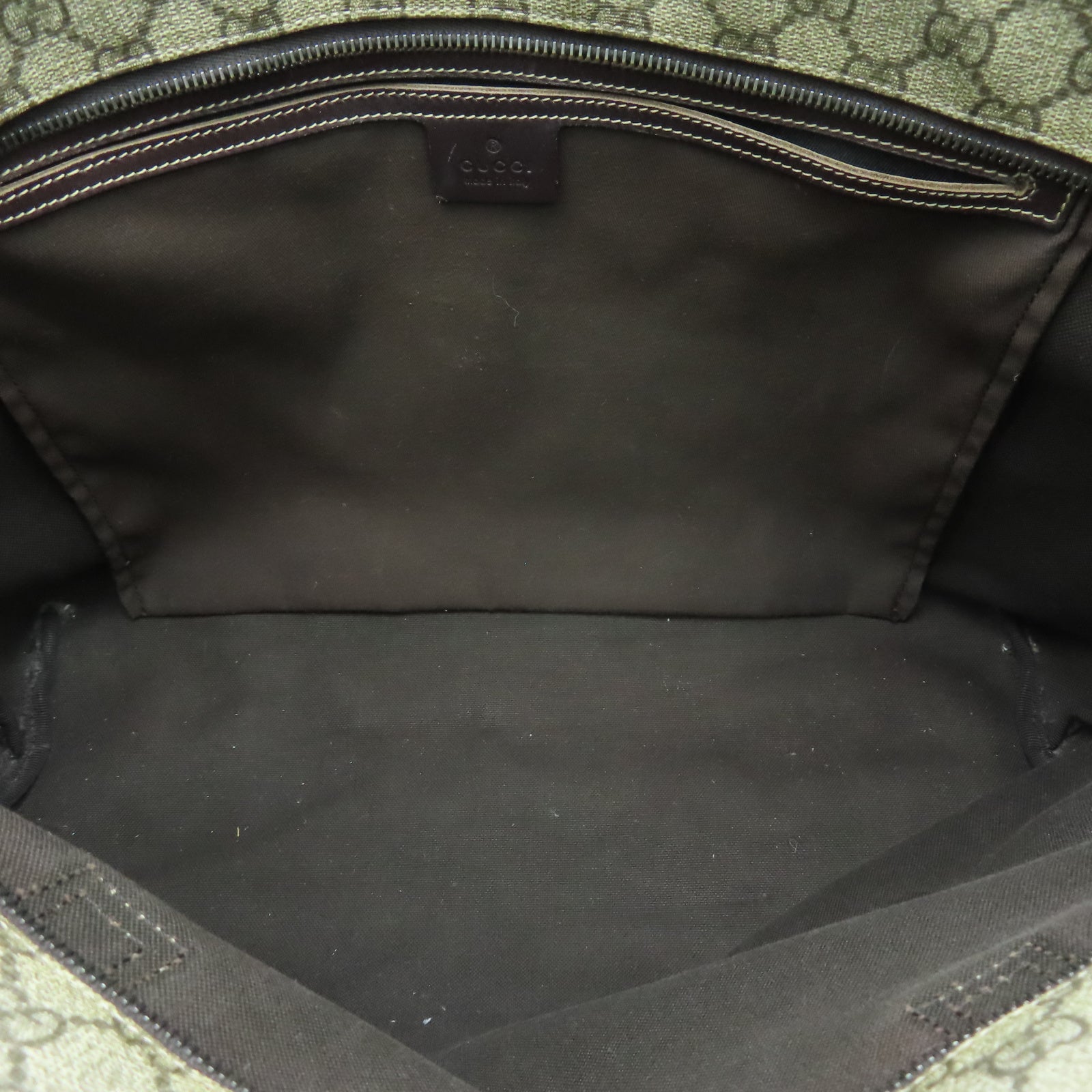 GUCCI 塗層帆布Tote Bag銀扣手挽袋棕色