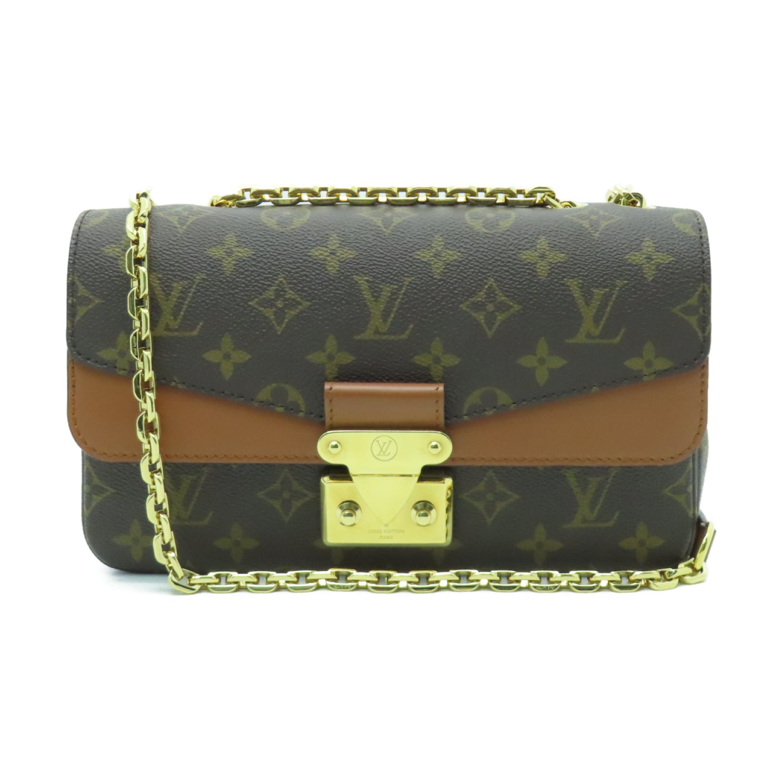 LOUIS VUITTON Monogram Marceau金扣鏈帶肩背袋啡色