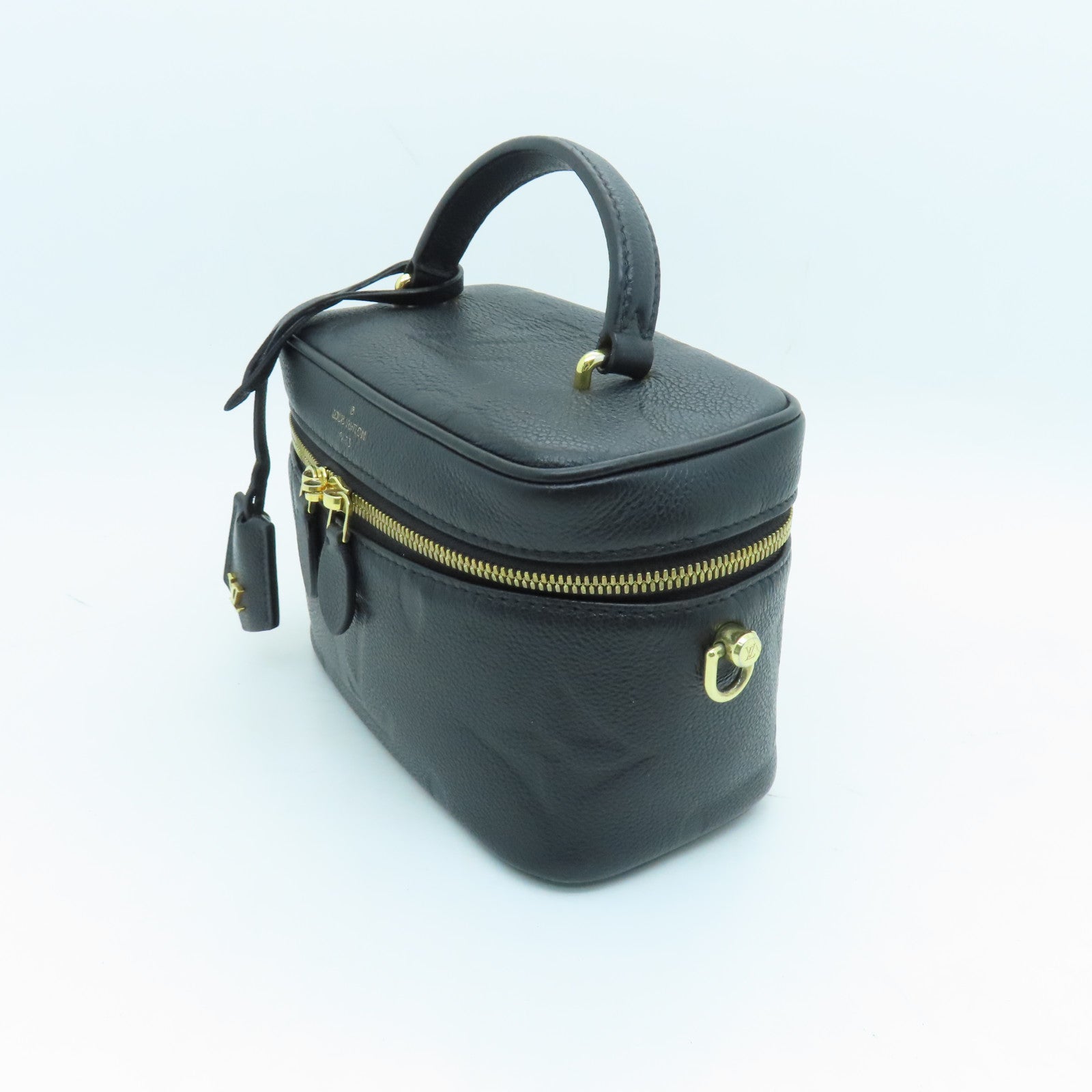 LOUIS VUITTON Monogram Empreinte Vanity PM Gold Buckle Chain Shoulder Bag Black
