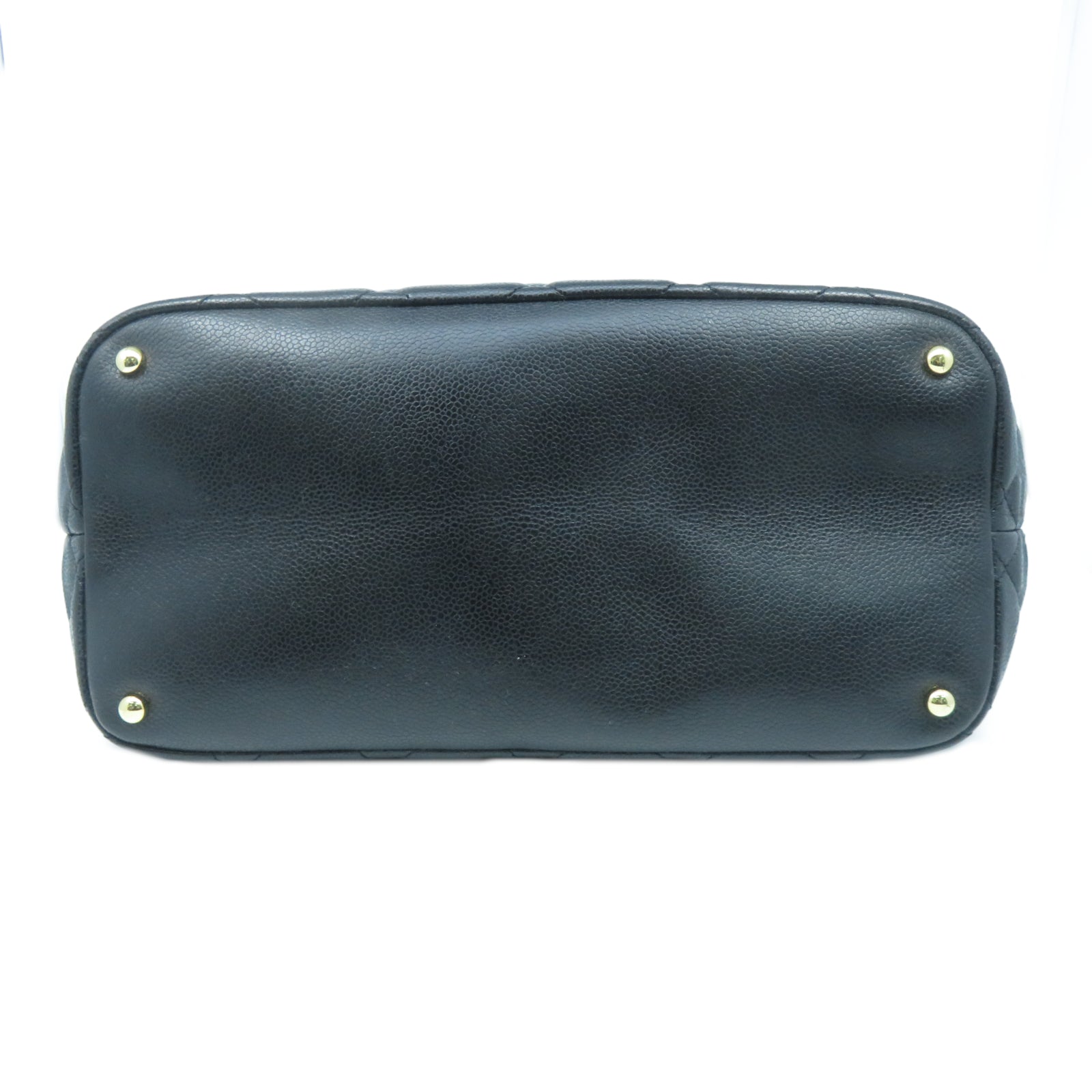 CHANEL 菱格牛皮皮革Tote Bag金扣手挽袋黑色