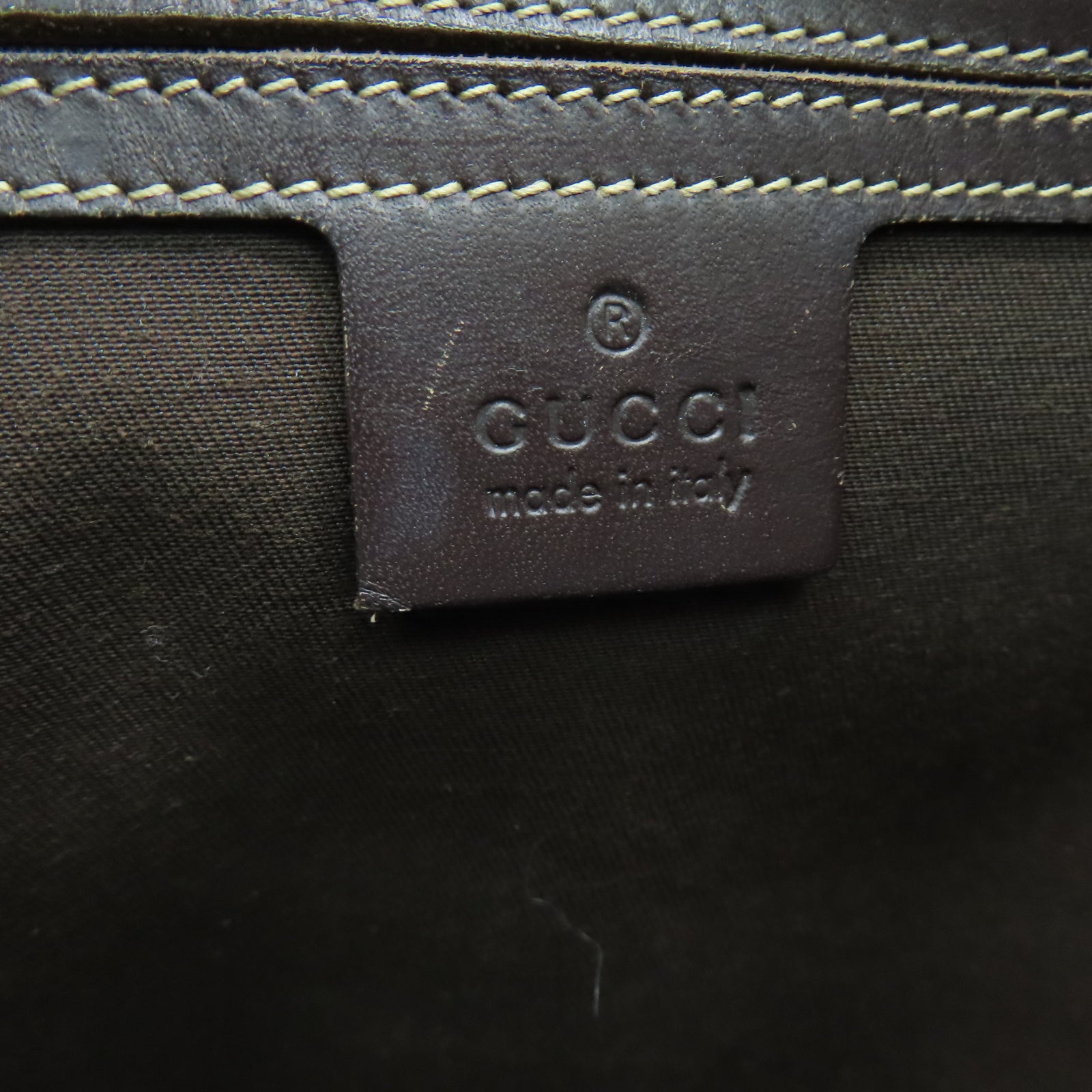 GUCCI 塗層帆布Tote Bag銀扣手挽袋棕色