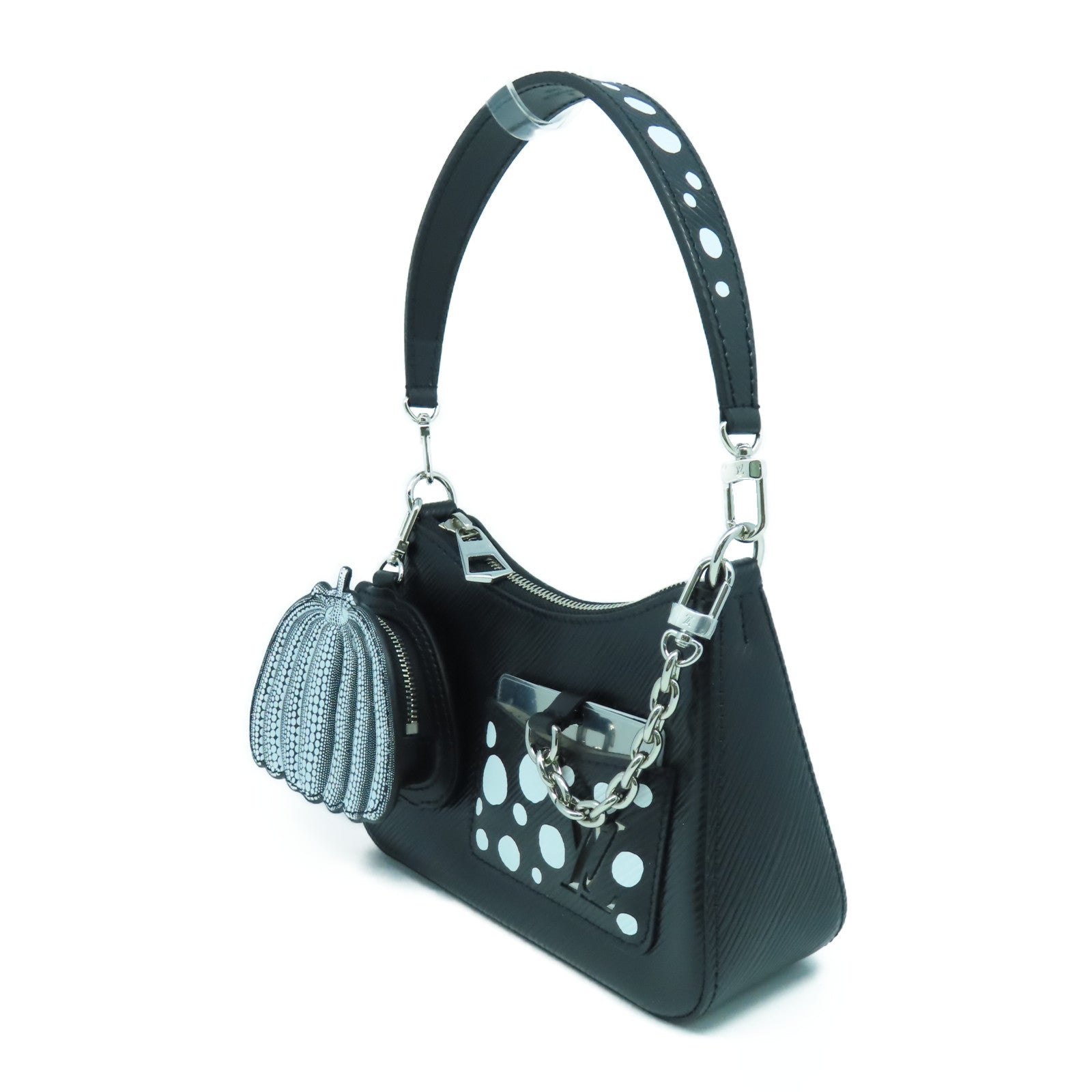 LOUIS VUITTON Epi LVxYK Marellini銀扣手挽肩背兩用袋黑色/白色