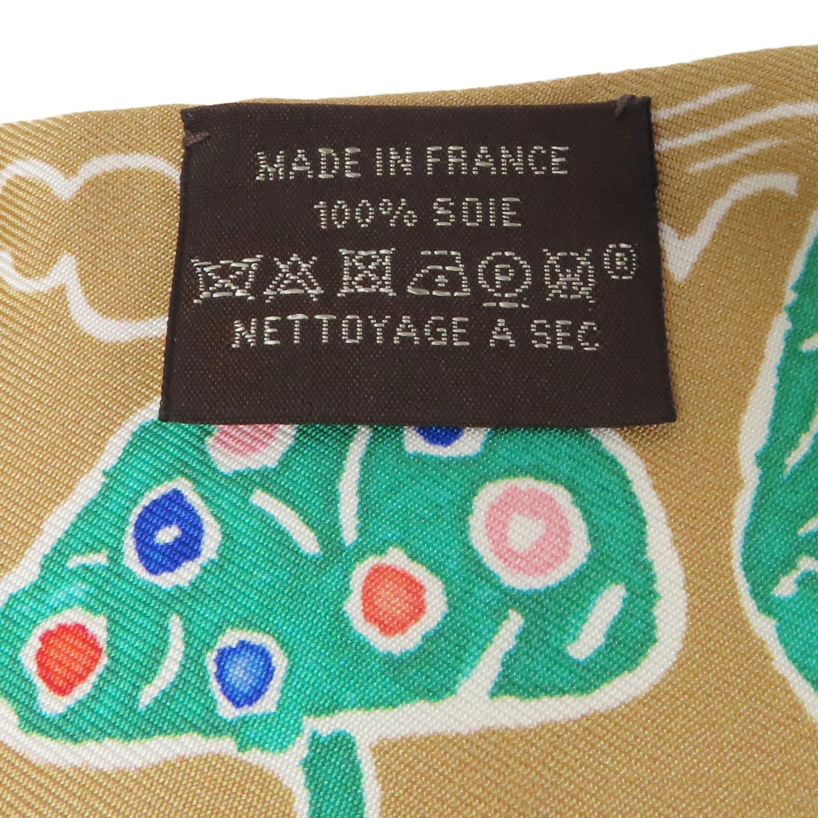 HERMES 絲質Twilly絲巾金色