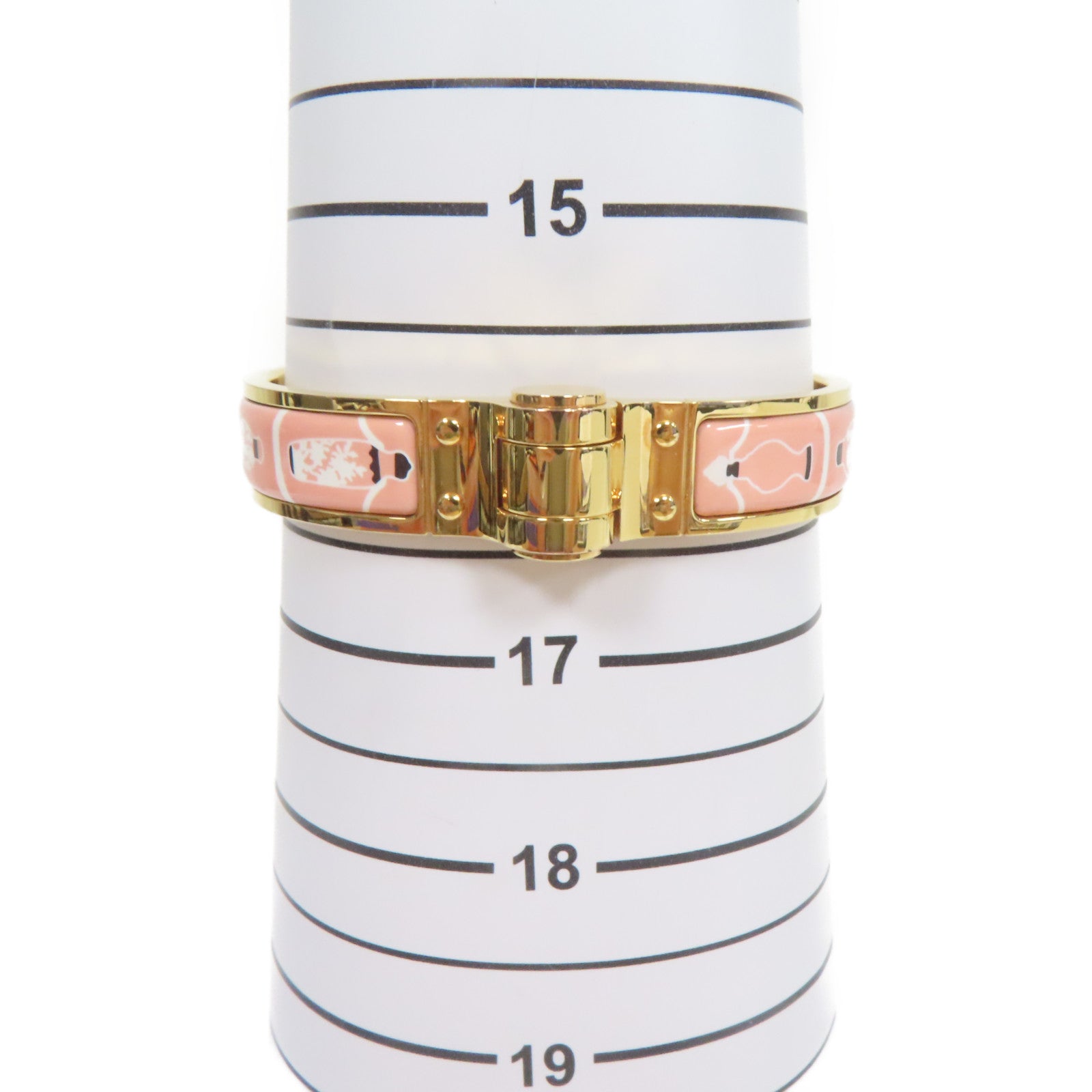 HERMES 金屬/琺瑯Enamel Hinged Bracelet手鐲金色/粉紅色/綠色