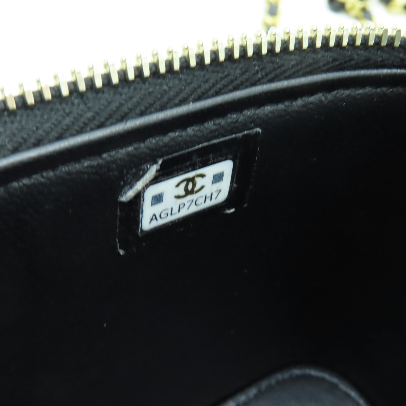 CHANEL 菱格羊皮皮革Vanity Case金扣手挽肩背兩用袋黒色