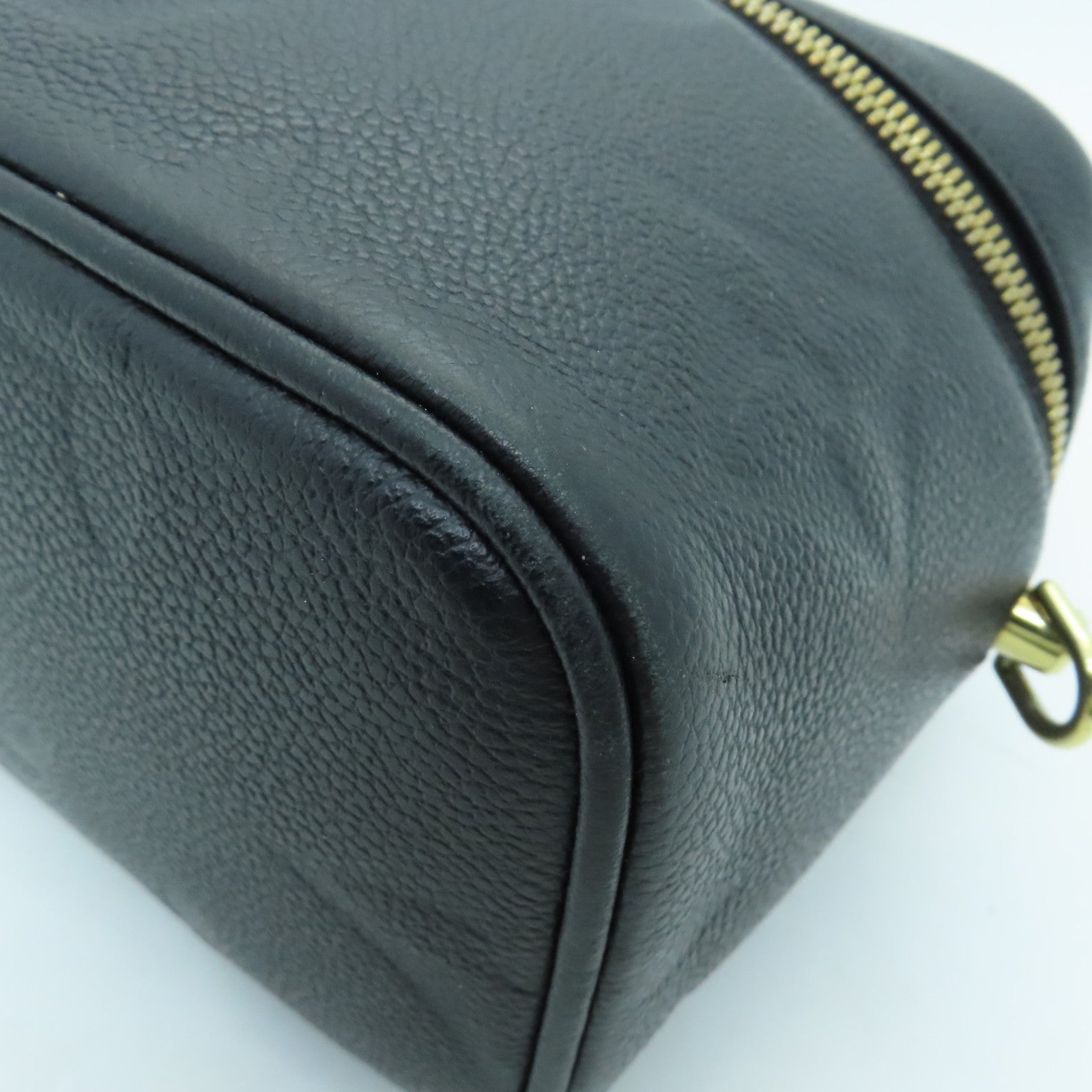 LOUIS VUITTON Monogram Empreinte Vanity PM Gold Buckle Chain Shoulder Bag Black