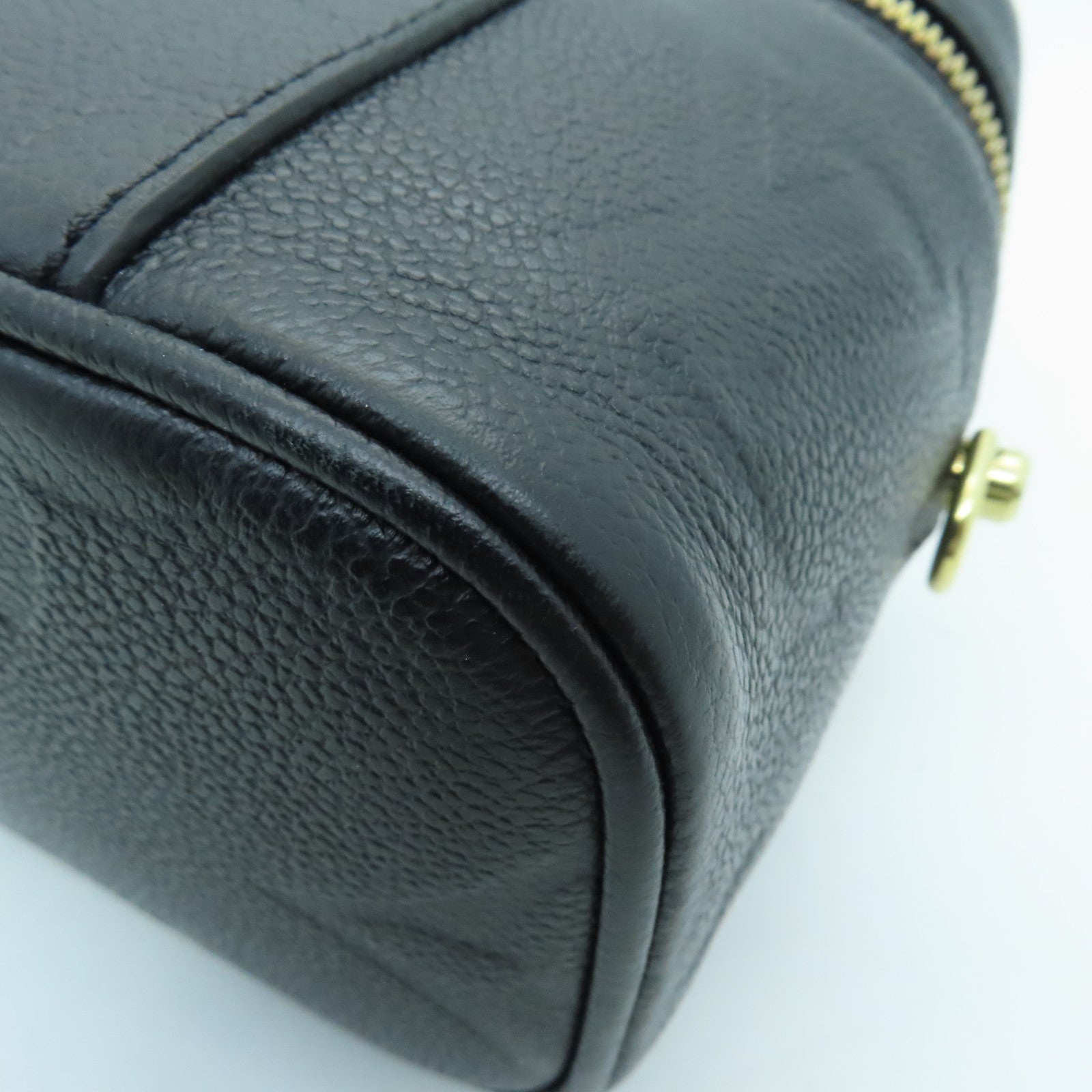 LOUIS VUITTON Monogram Empreinte Vanity PM Gold Buckle Chain Shoulder Bag Black