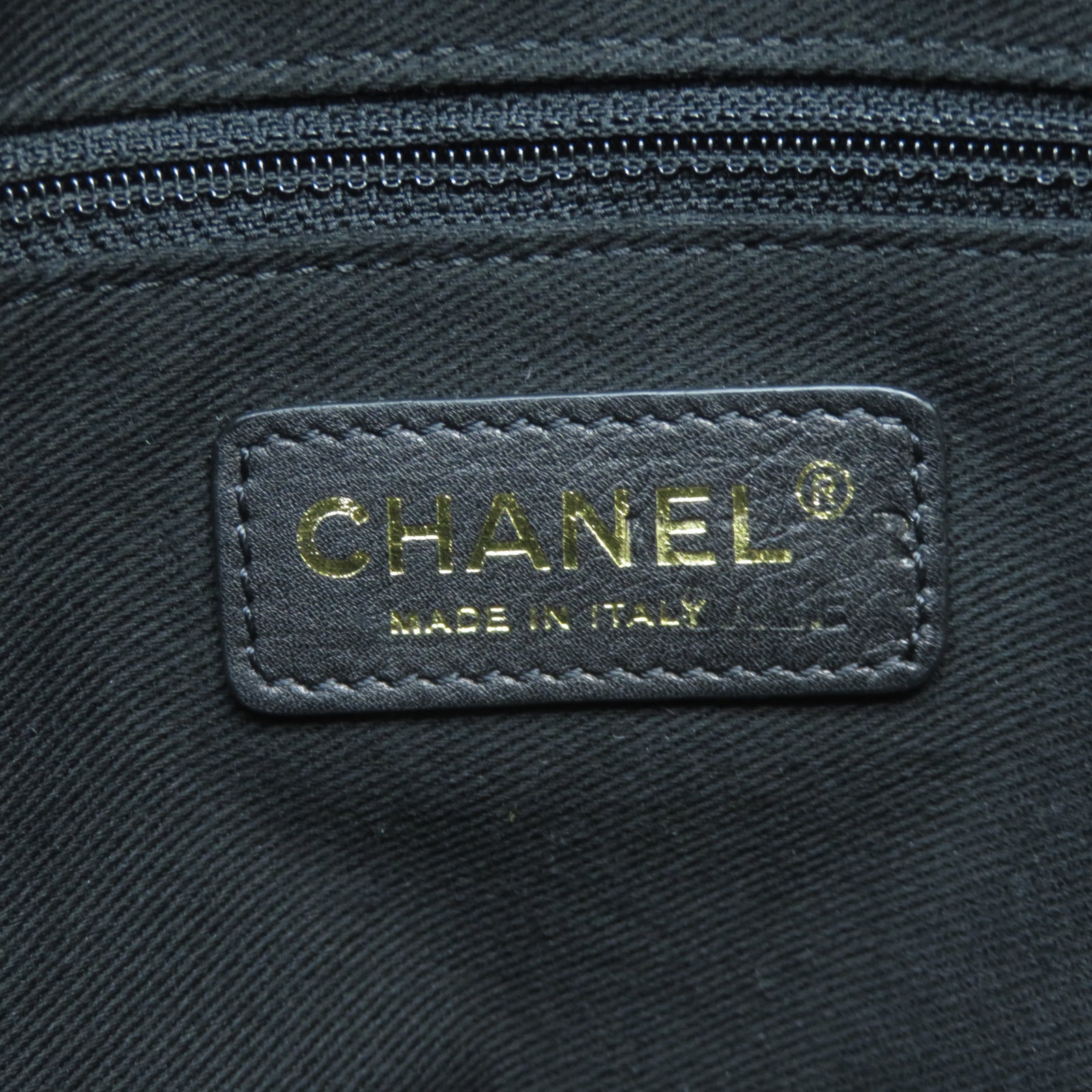 CHANEL 菱格牛皮皮革Tote Bag金扣手挽袋黑色