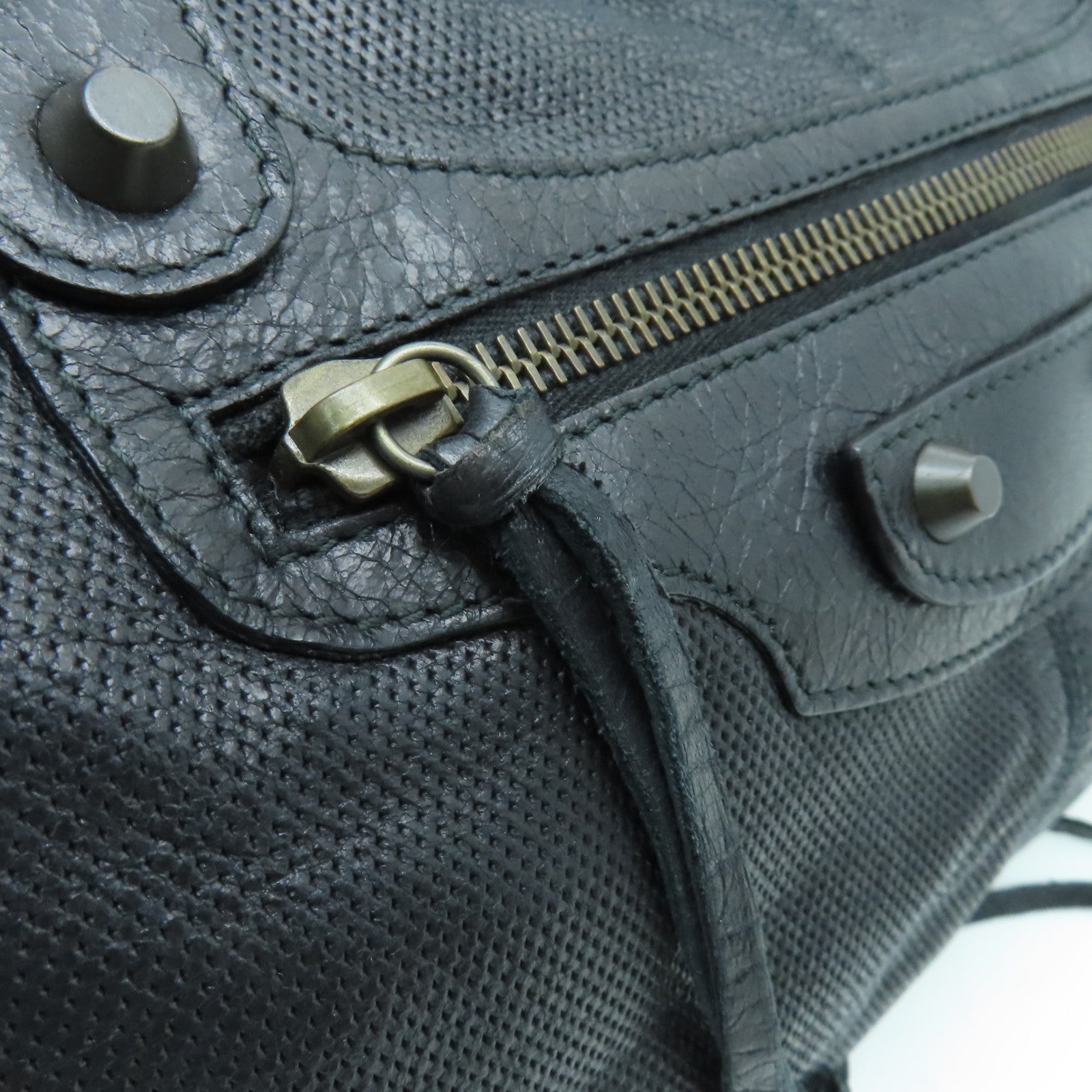BALENCIAGA 牛皮皮革City金扣手挽肩背兩用袋黑色