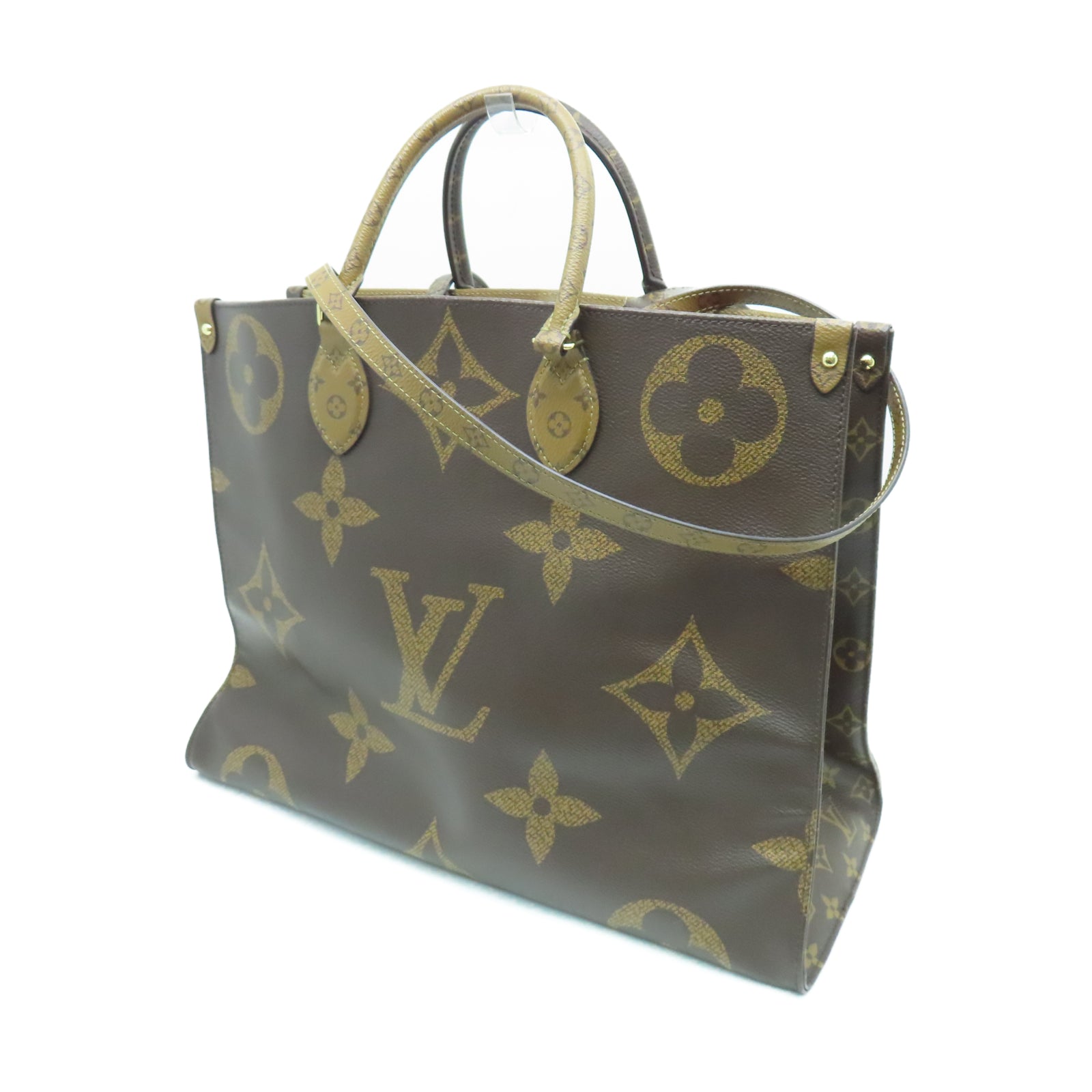 LOUIS VUITTON Monogram OnTheGo GM金扣手挽肩背兩用袋棕色