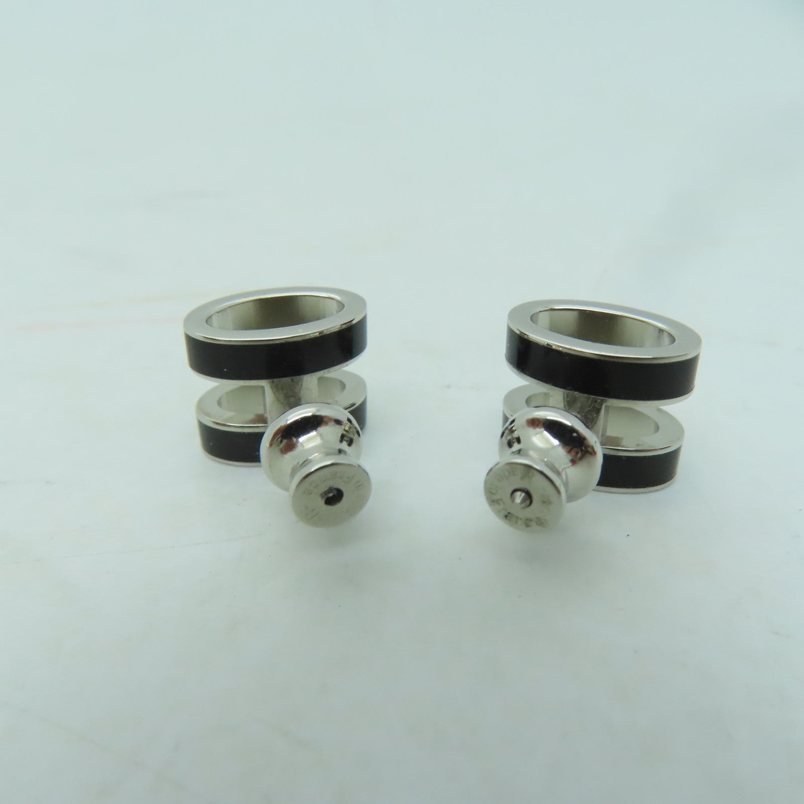 HERMES 金屬Pop H Earring耳環黑色/銀色