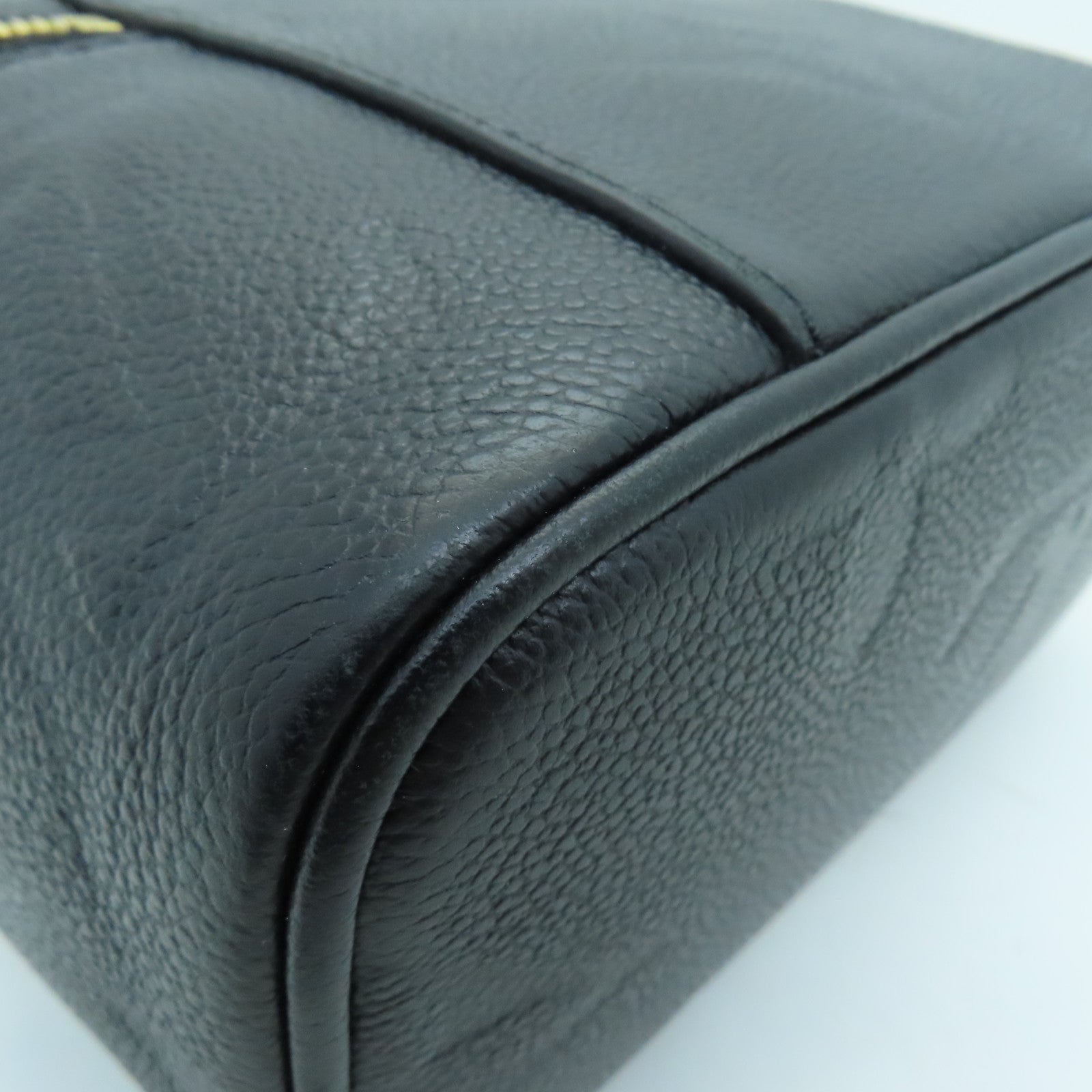 LOUIS VUITTON Monogram Empreinte Vanity PM Gold Buckle Chain Shoulder Bag Black
