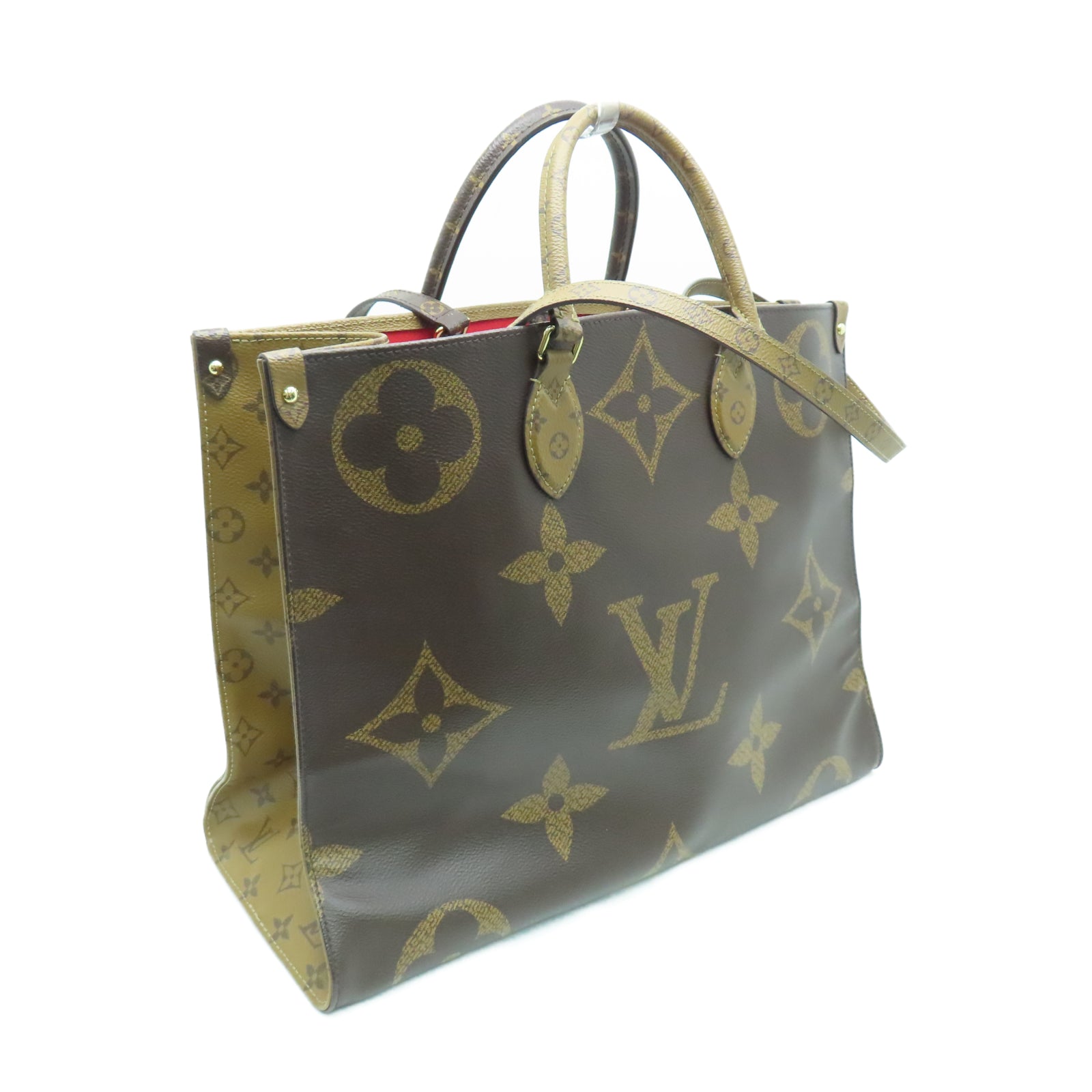 LOUIS VUITTON Monogram OnTheGo GM金扣手挽肩背兩用袋棕色
