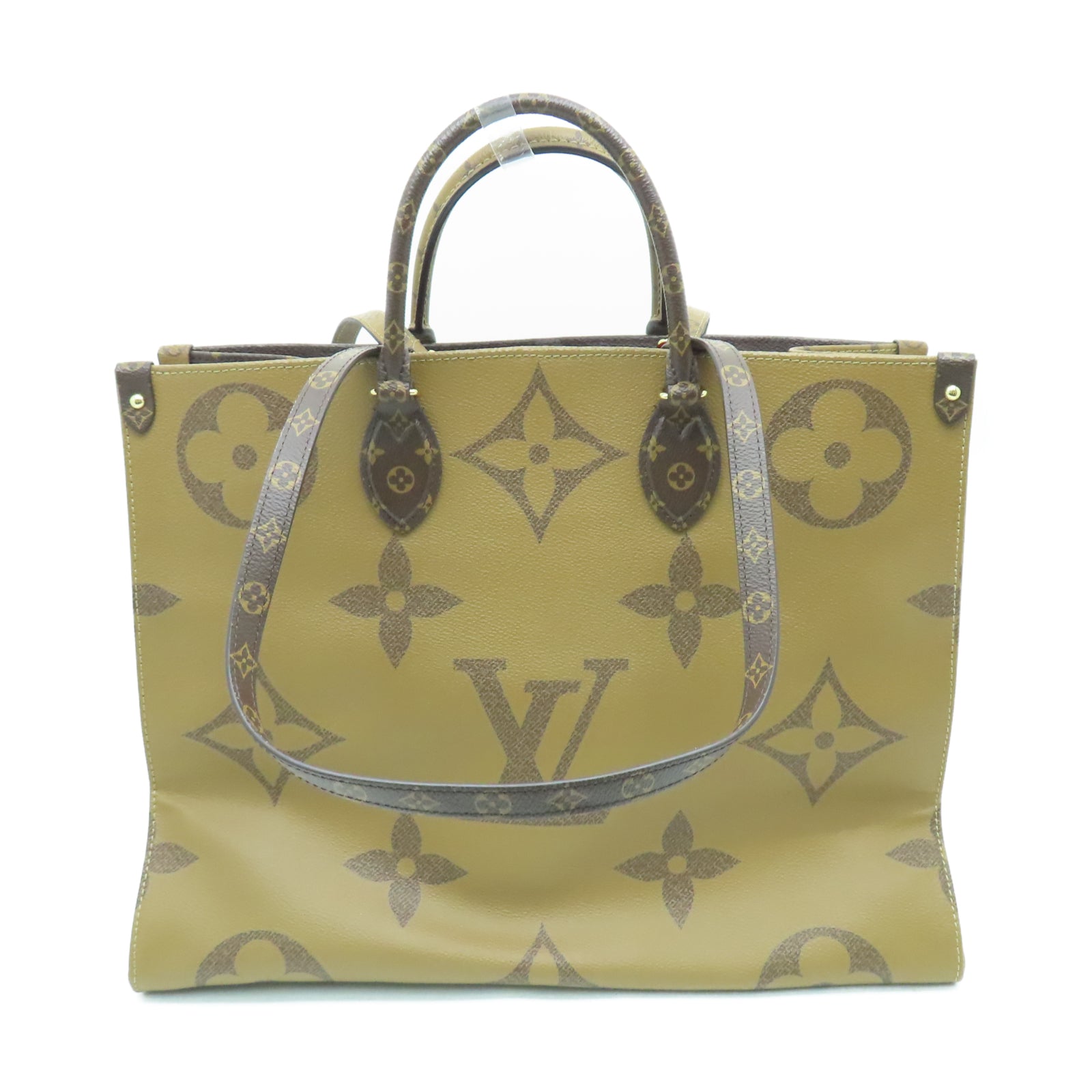 LOUIS VUITTON Monogram OnTheGo GM金扣手挽肩背兩用袋棕色