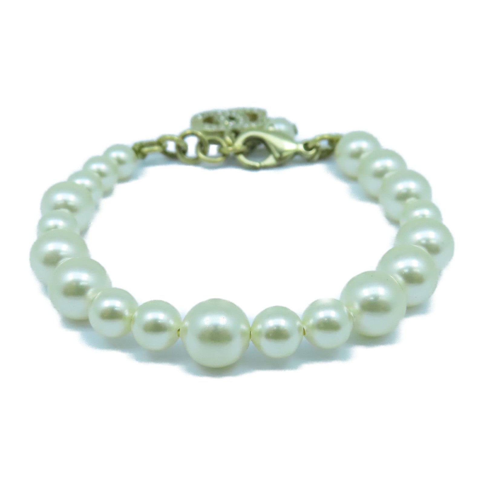 CHANEL 金屬/PVC Bracelet手鏈金色/白色