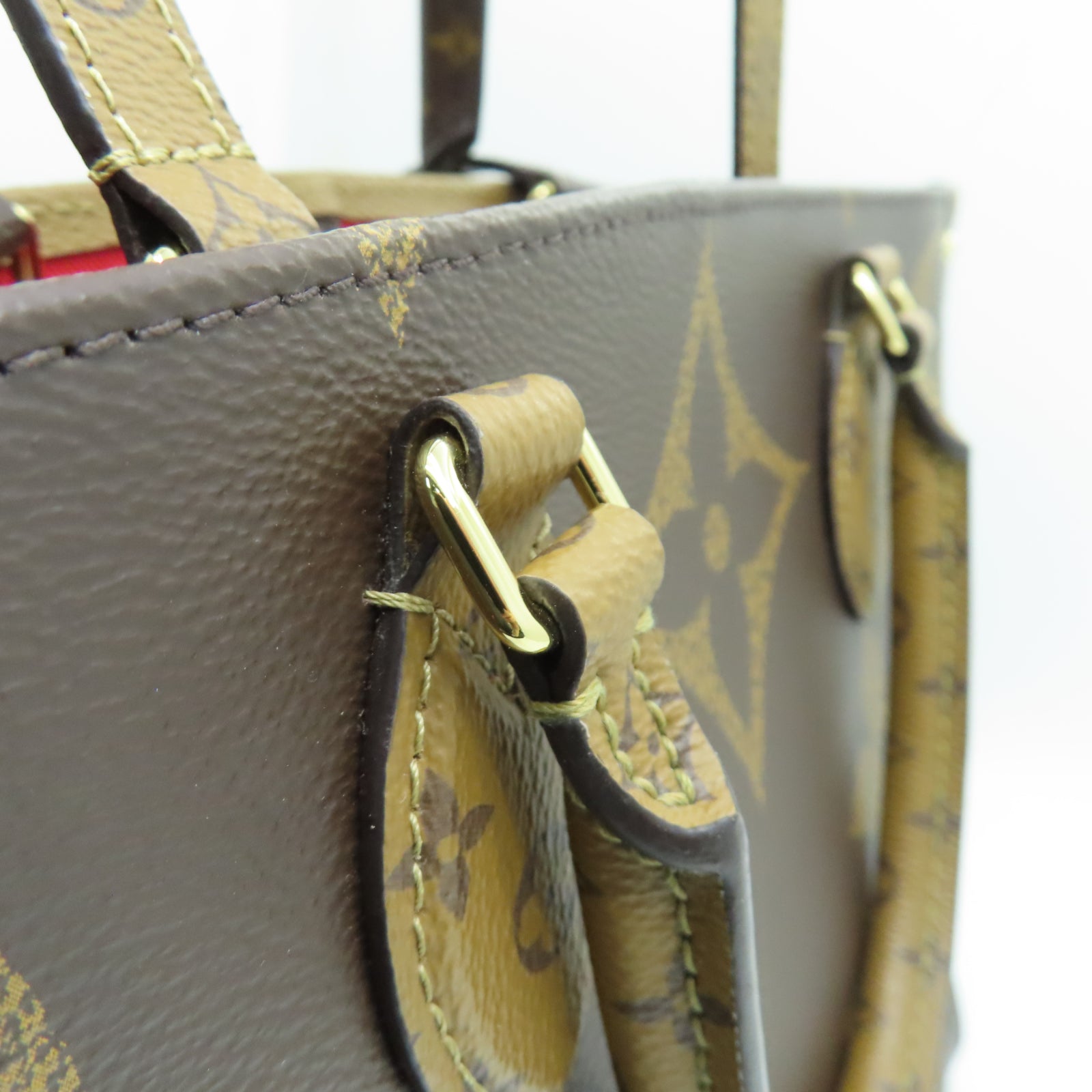 LOUIS VUITTON Monogram OnTheGo GM金扣手挽肩背兩用袋棕色