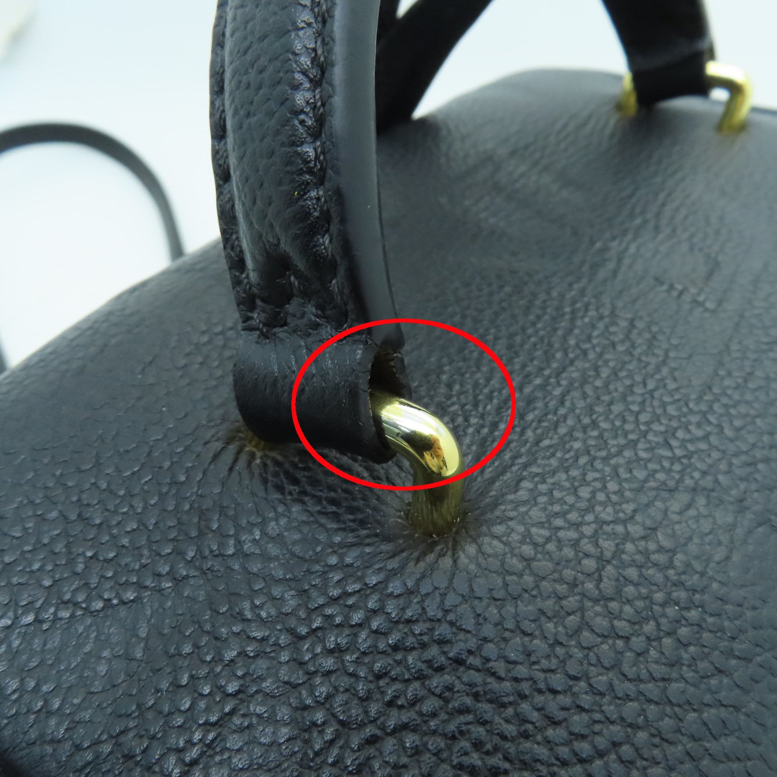 LOUIS VUITTON Monogram Empreinte Vanity PM Gold Buckle Chain Shoulder Bag Black