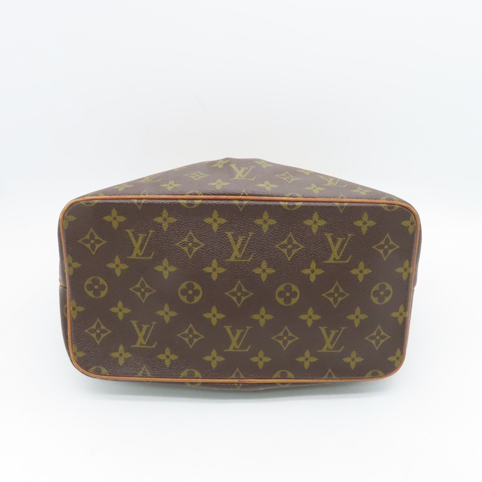 LOUIS VUITTON Monogram Palermo PM gold buckle handle shoulder bag brown