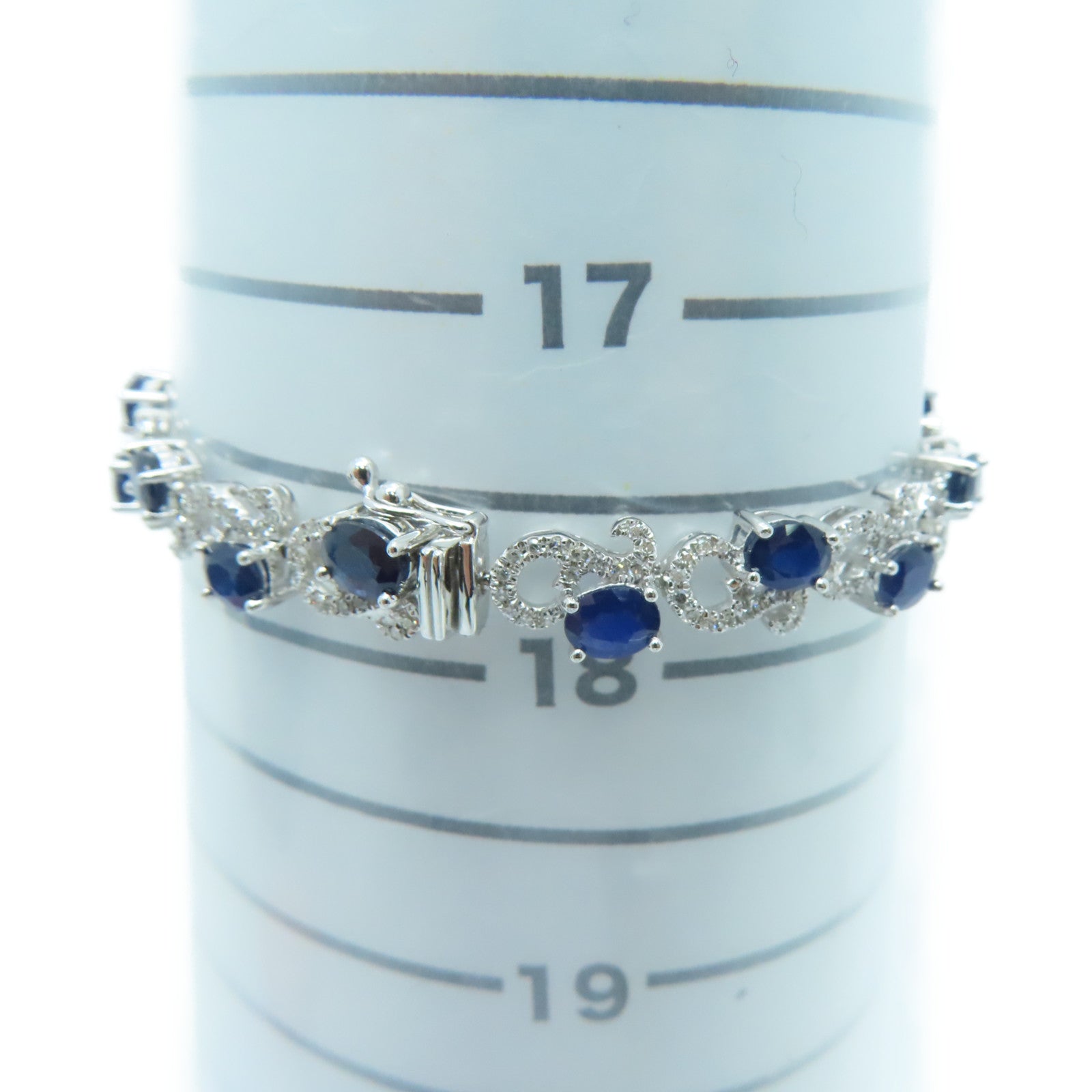 JEWELRY 【激減優惠】18K白金Sapphire Bracelet 08.04ct藍寶石/1.09ct鑽石手鏈